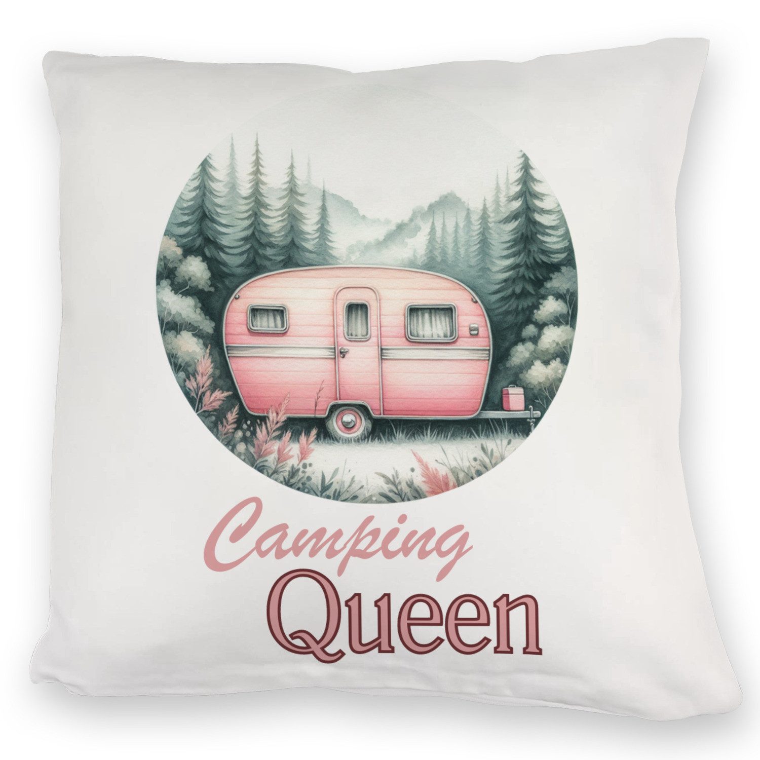 speecheese Dekokissen Camping Queen Wohnwagen Kuschelkissen