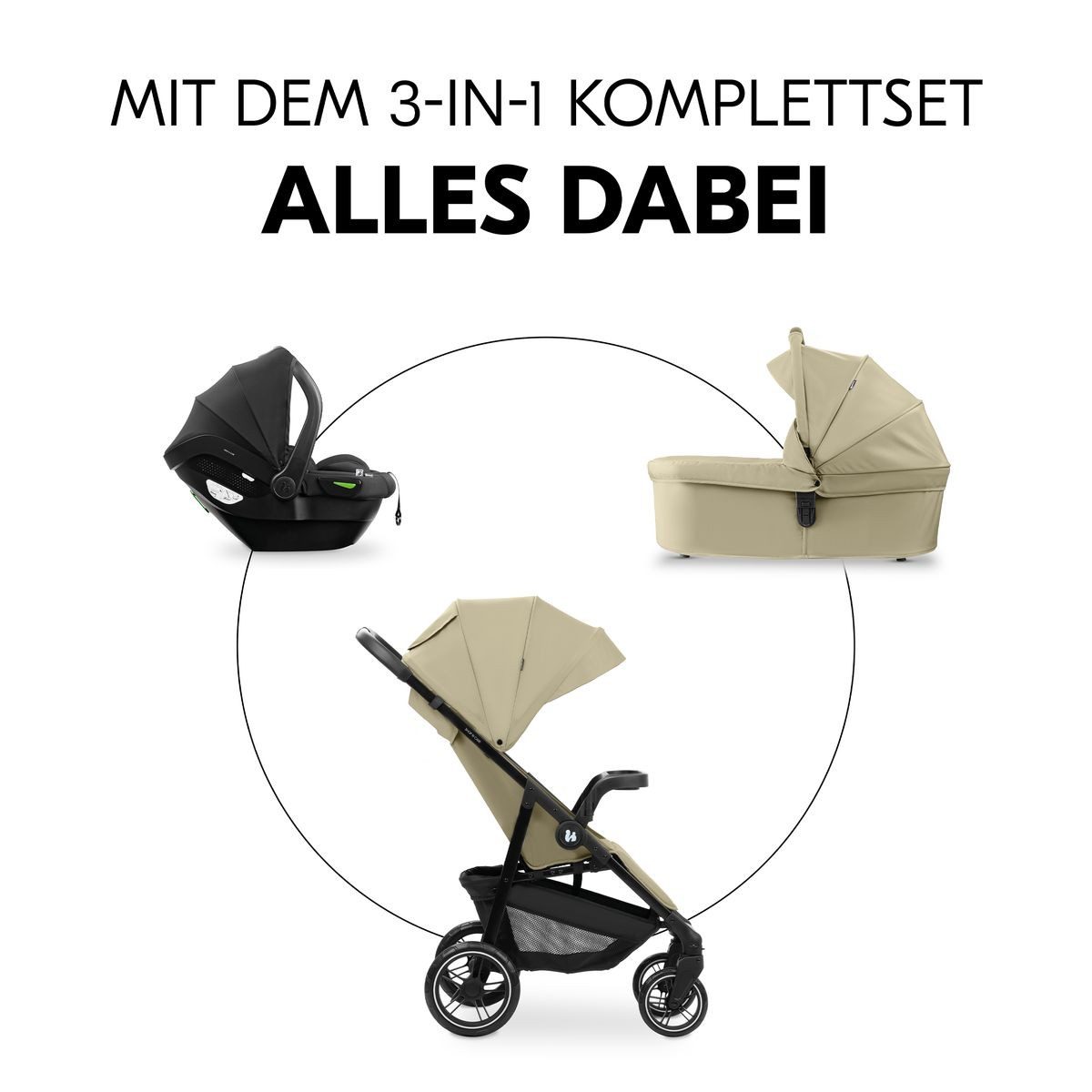 Hauck Kombi-Kinderwagen Shop N Care Trio Set - Olive