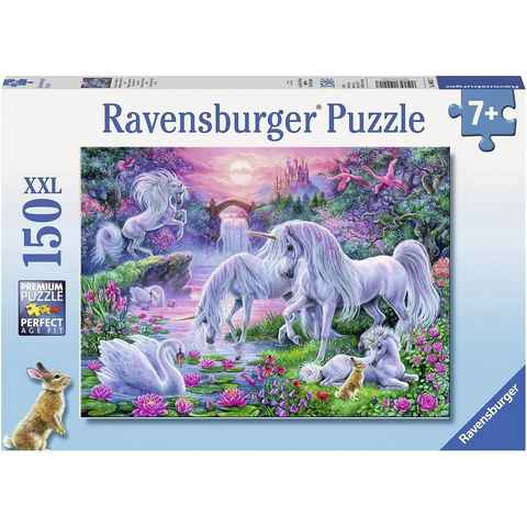 Ravensburger Puzzle Einhörner im Abendrot, 150 Puzzleteile, Made in Germany, FSC® - schützt Wald - weltweit