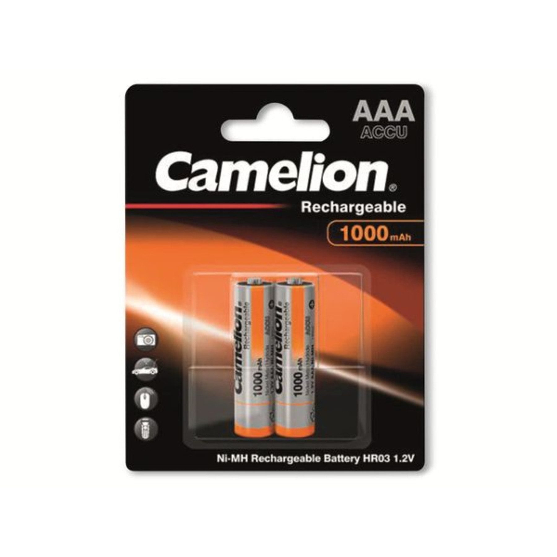 Camelion CAMELION NiMH-Micro-Akku 1000 mAh, 2 Stück Akku-Set