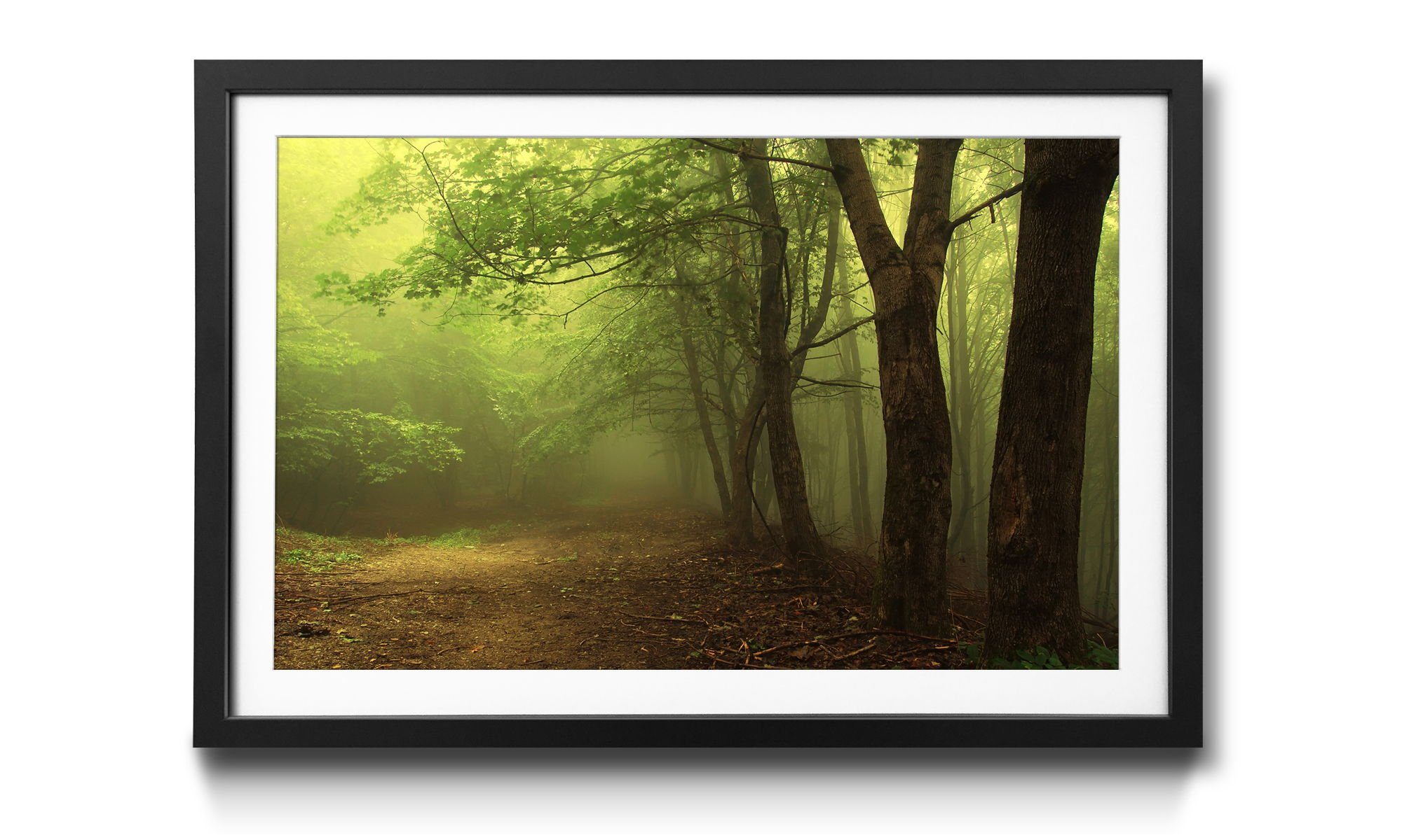 WandbilderXXL Bild mit Rahmen Green Forest, Wald, Wandbild, in 4 Größen erhältlich