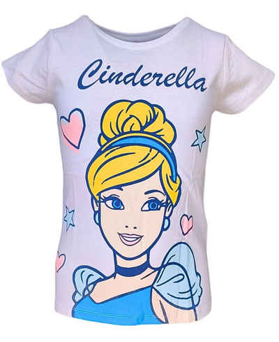Disney Princess T-Shirt Cinderella Mädchen Kurzarmshirt aus Baumwolle Gr. 98- 128 cm