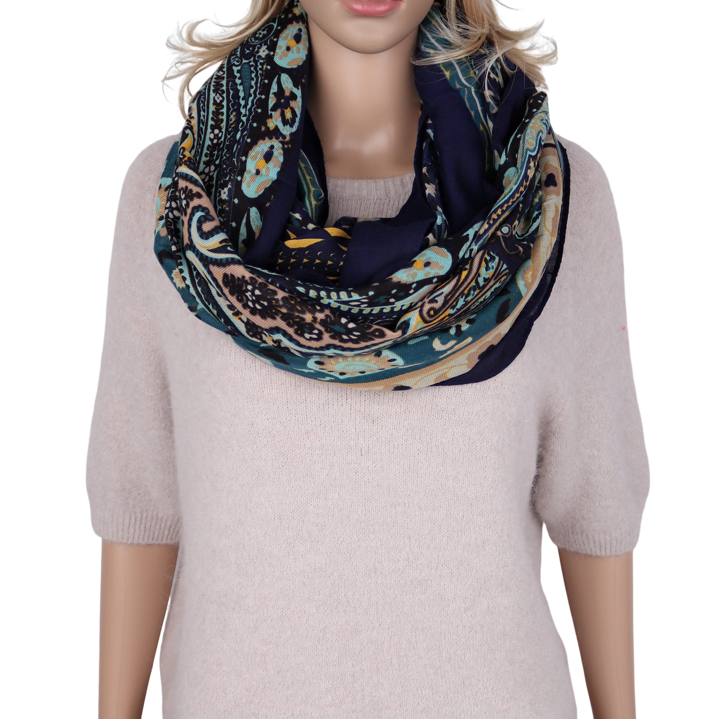 MIRROSI Loop Damen Schal Weich aus 100% Viskose Groß, (ca. 180x90cm Zweimal günstig online kaufen