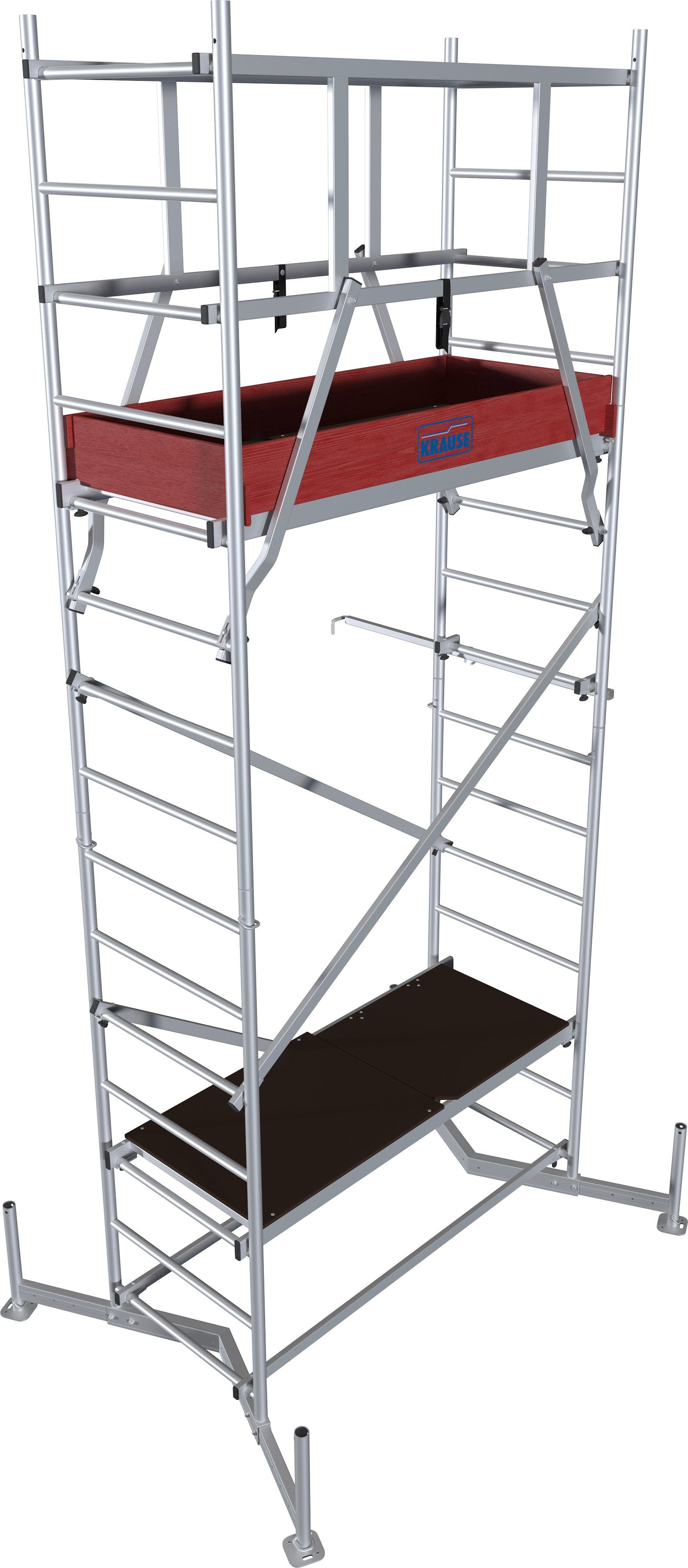 KRAUSE Arbeitsgerüst ClimTec System, (Set), Komplettgerüst, inkl. 1 Aufstockung, Arbeitshöhe: 5 Meter | Gerüste