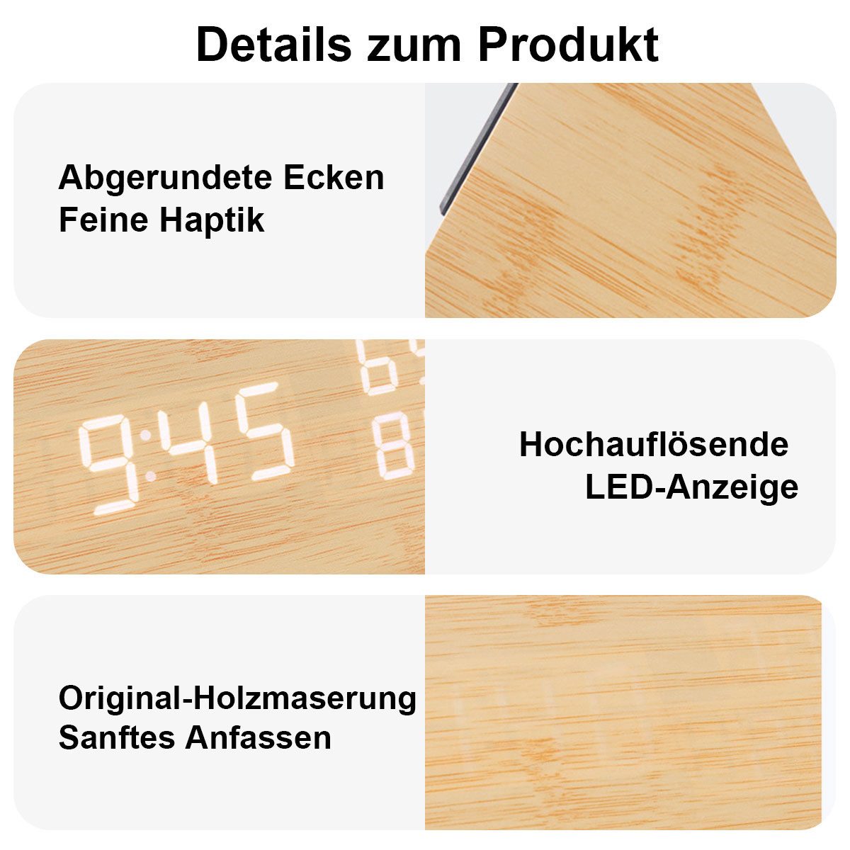 DOPWii Wecker Wecker aus Holz, mit günstig online kaufen
