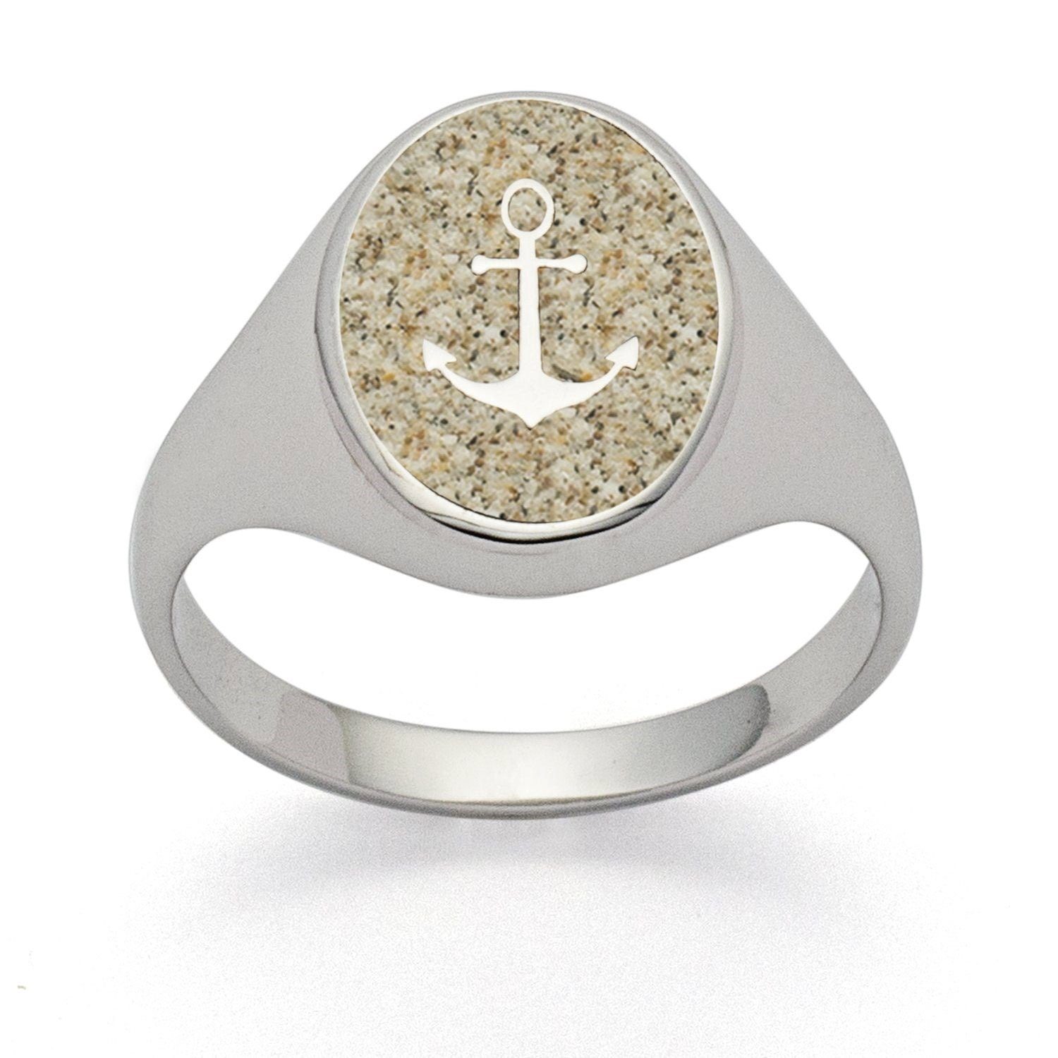 DUR Fingerring DUR Schmuck: Ring, Siegelring "Anker" mit Strandsand R5493