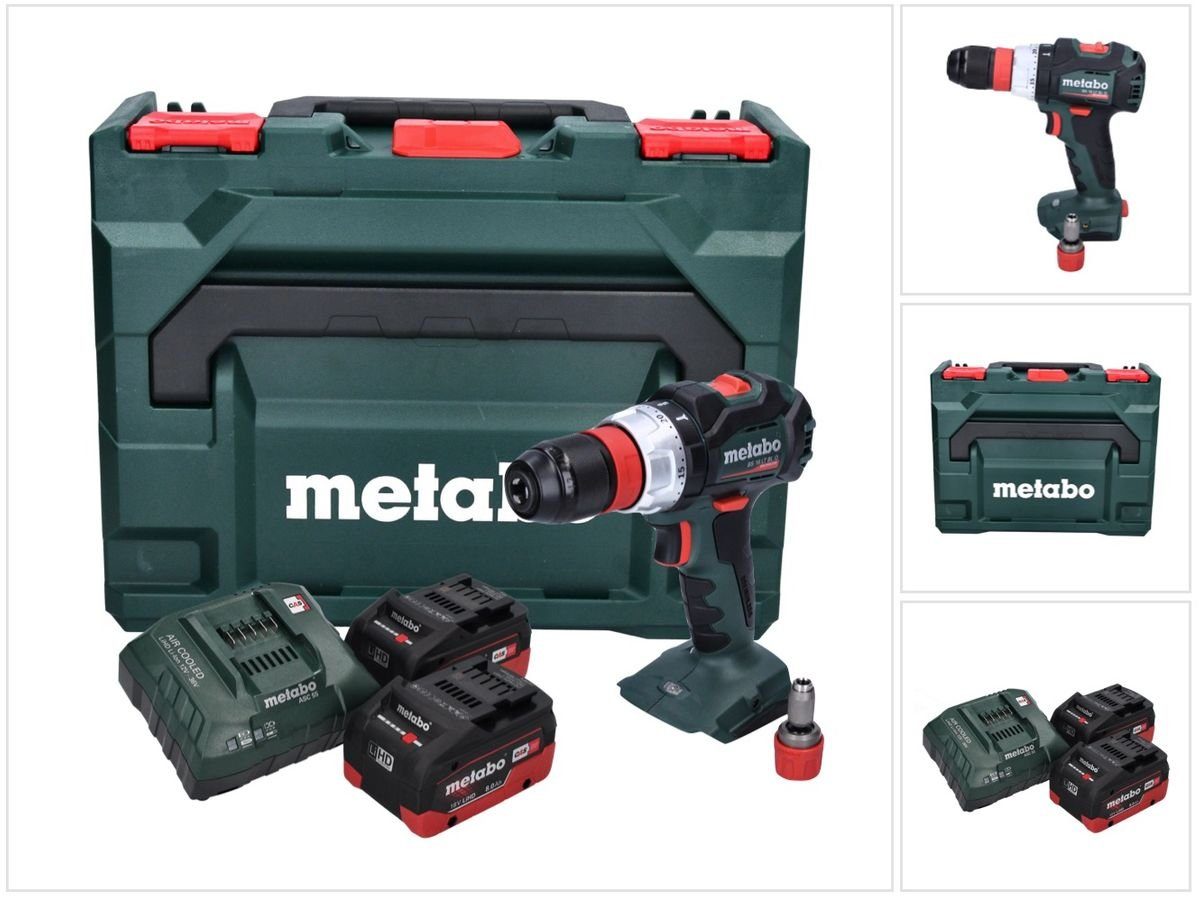metabo Akku-Schrauber BS 18 LT BL Q Akku Bohrschrauber 18 V 75 Nm Brushless + 2x Akku 8,0 A