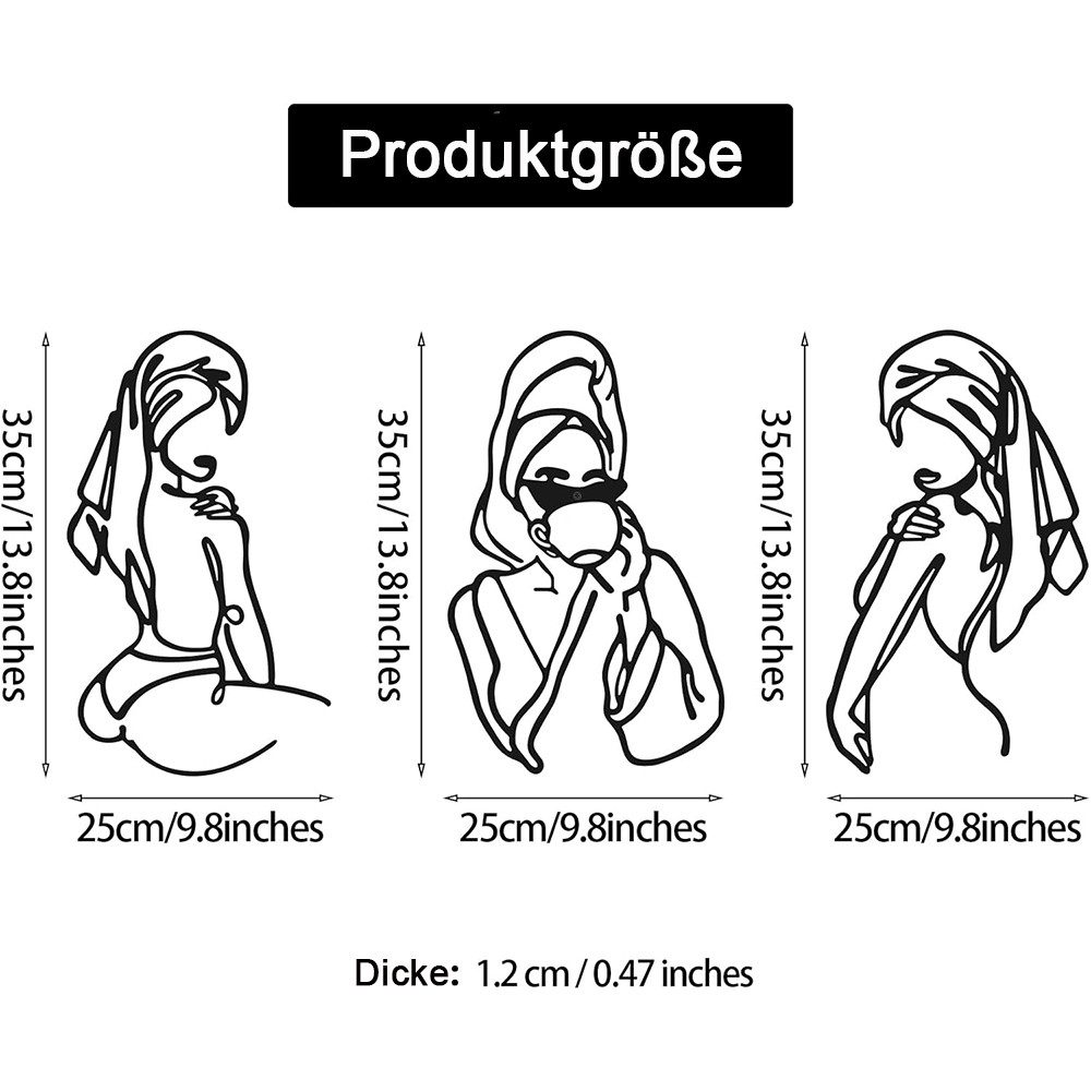 NUODWELL Wanddekoobjekt 3 Pcs Metall Wand günstig online kaufen