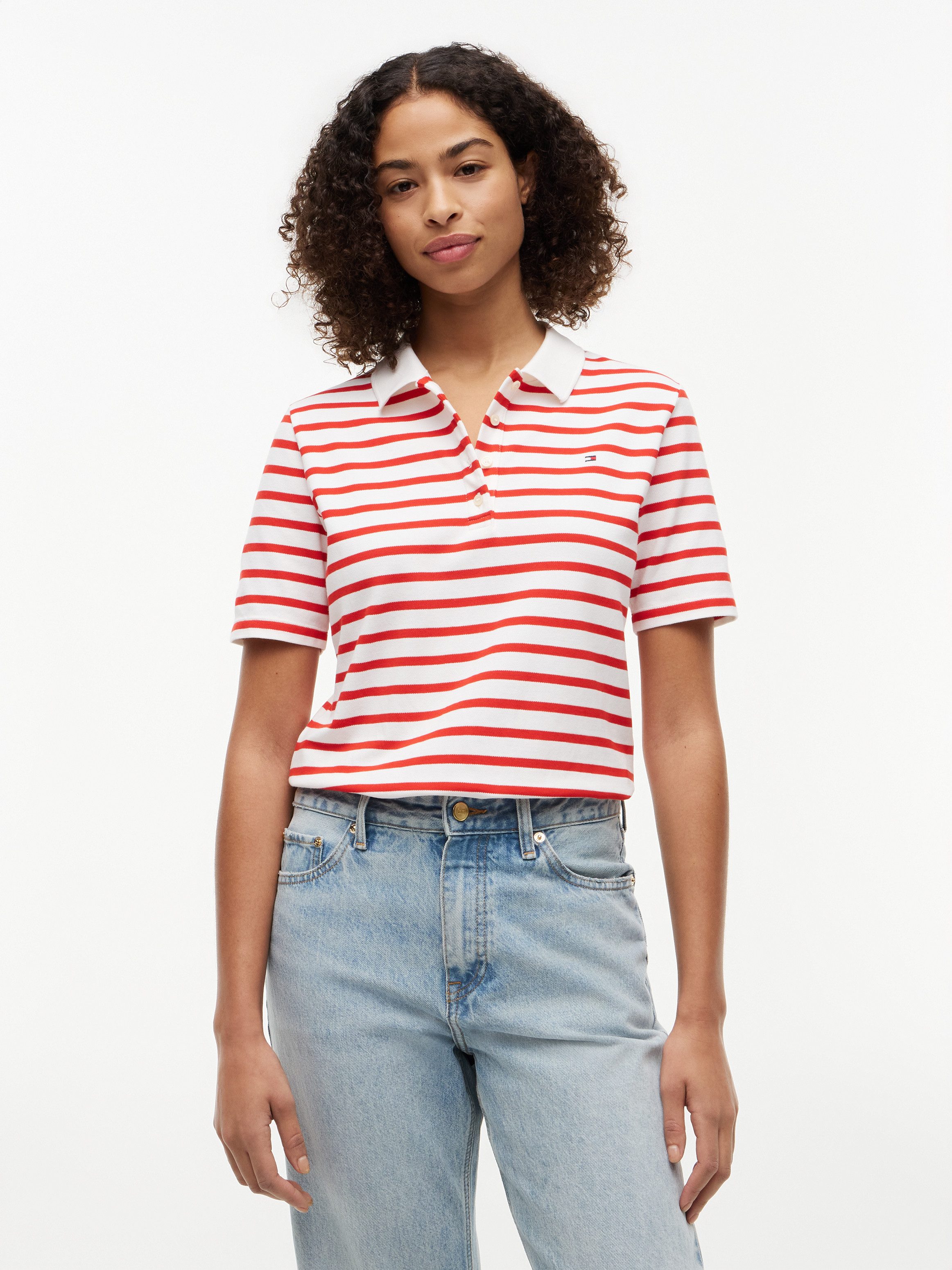 Tommy Hilfiger Poloshirt 1985 REG PIQUE POLO mit Logo-Stickerei, Seitenschlitze, Regular Fit