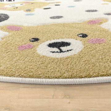 Kinderteppich Waschbarer Runder Kinderzimmer Teppich Kinderteppich Tiere, TT Home, rund, Höhe: 16 mm