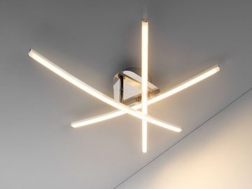 casa NOVA LED Deckenleuchte JIMBO, Silbergrau, 3-flammig, Aluminium, LED fest integriert, Warmweiß, Deckenlampe, Breite 51 cm