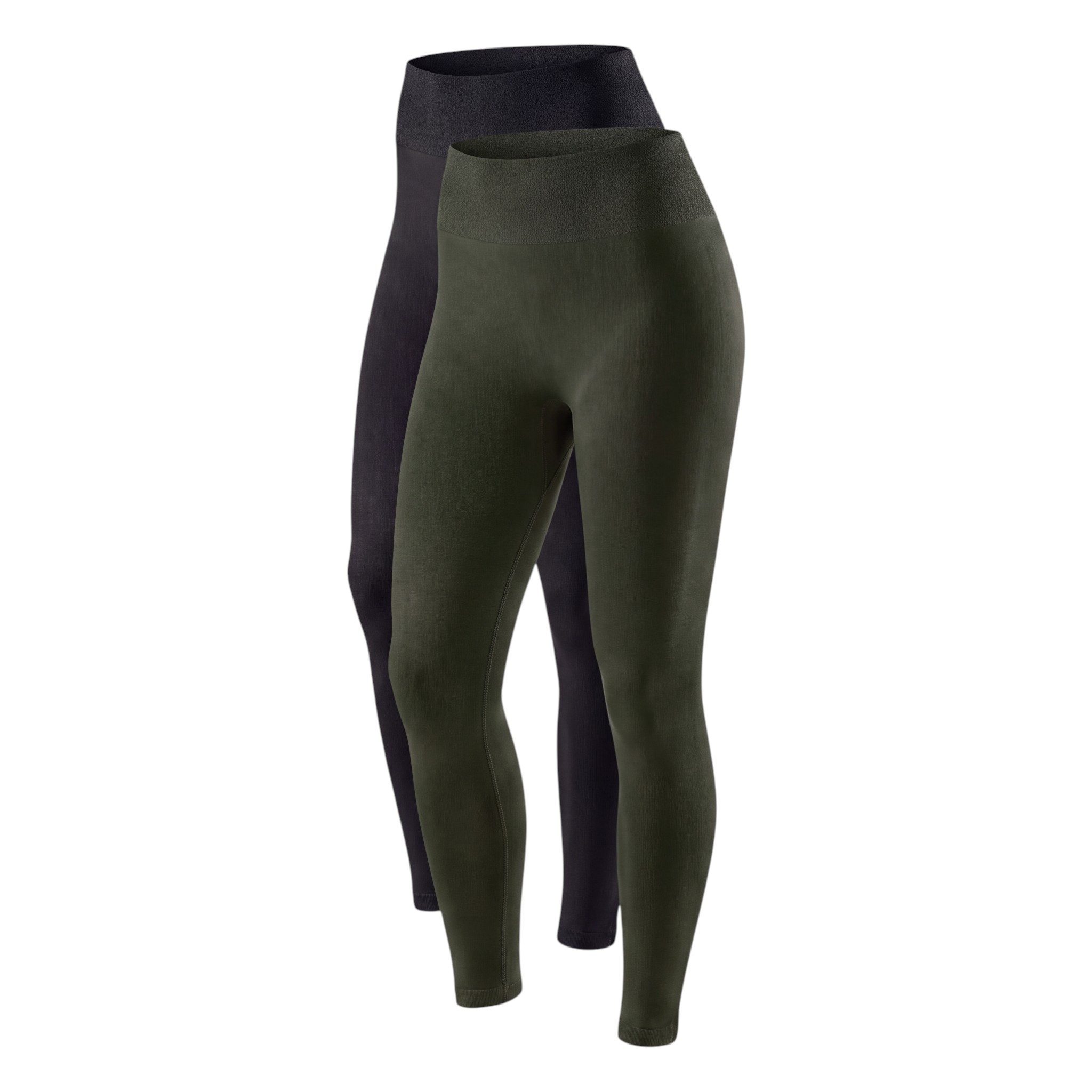 Aurela Damenmode Thermoleggings Damenleggings leicht angeraute Thermoleggings Skiunterwäsche mit breitem Komfortbund, innenseitig angeraut
