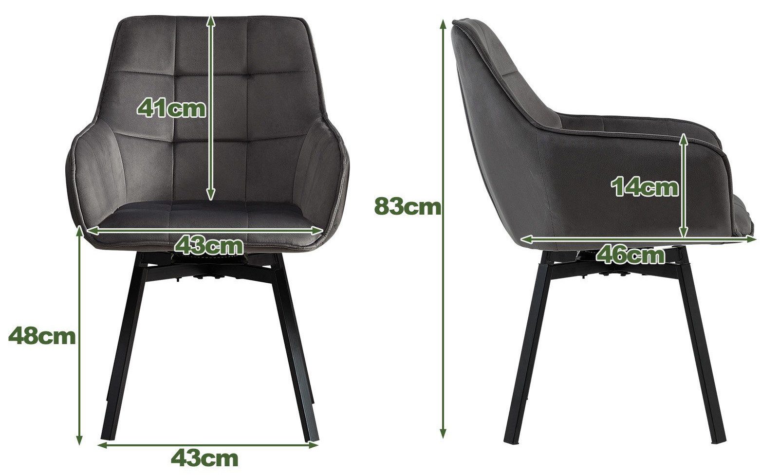Ofcasa Esszimmerstuhl Drehstuhl (2er Set), Gepolsterter günstig online kaufen