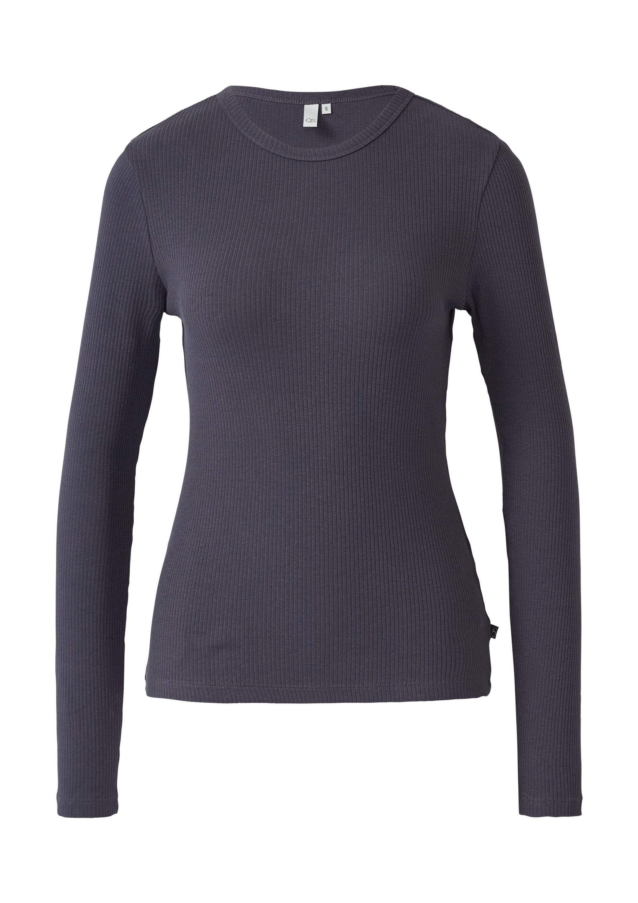 QS Langarmshirt T-Shirt Geripptes Longsleeve im Slim Fit günstig online kaufen