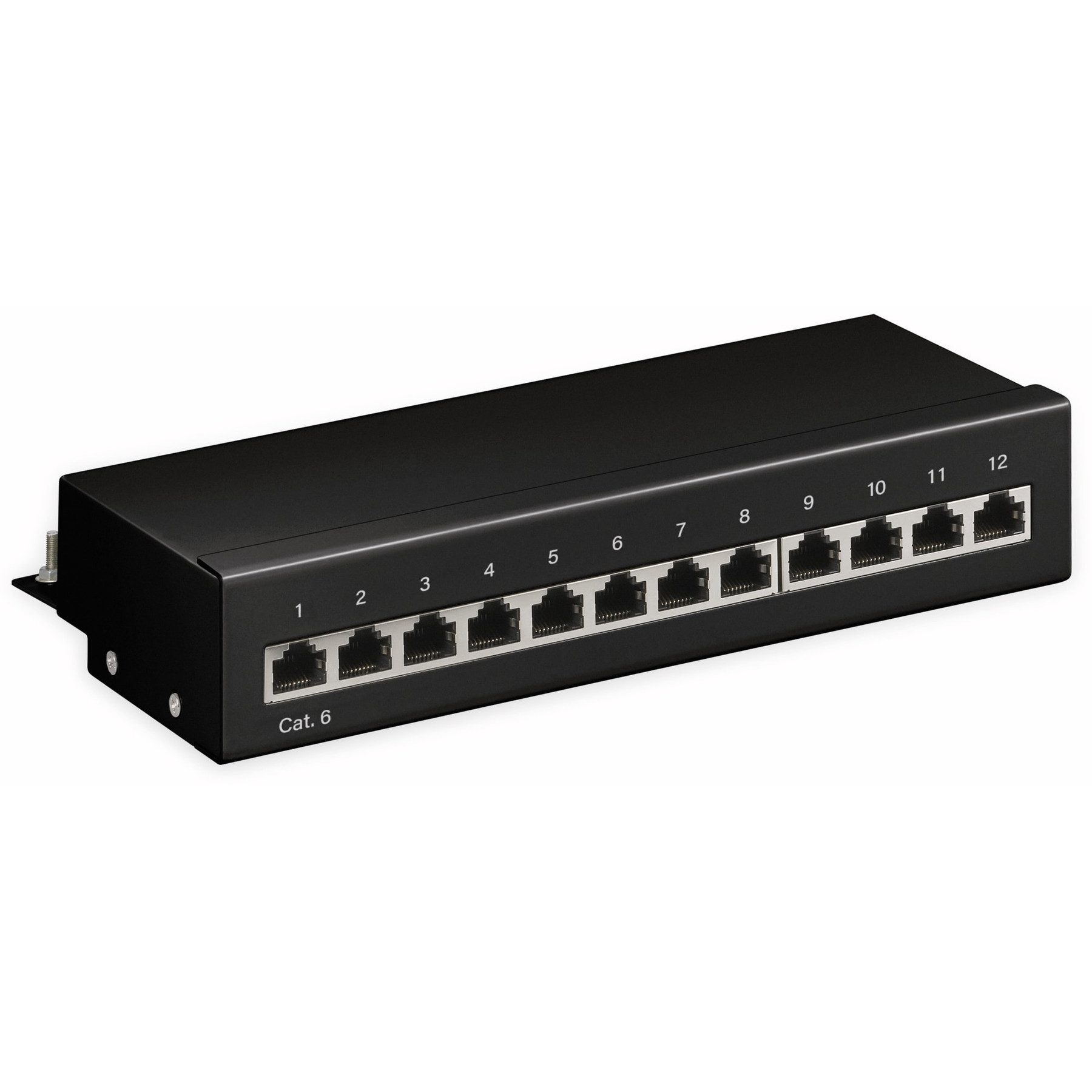 GOOBAY CAT.6 Patchpanel 69307, Mini, 12-fach, STP Netzwerk-Patch-Panel