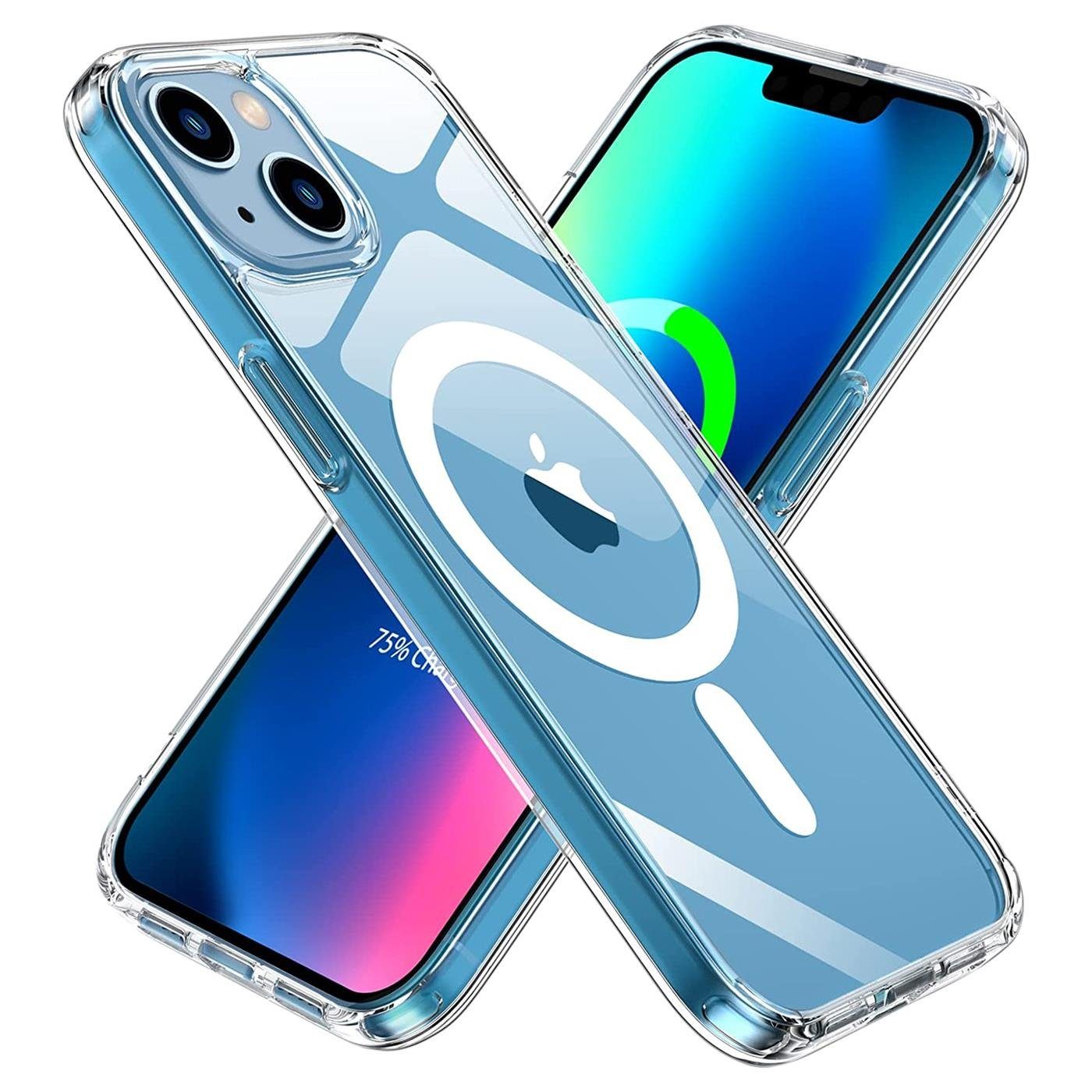 CoolGadget Handyhülle Premium Silikon Handy Case für iPhone 13 6,1 Zoll, Hülle Transparent Schutzhülle kompatibel mit MagSafe Zubehör