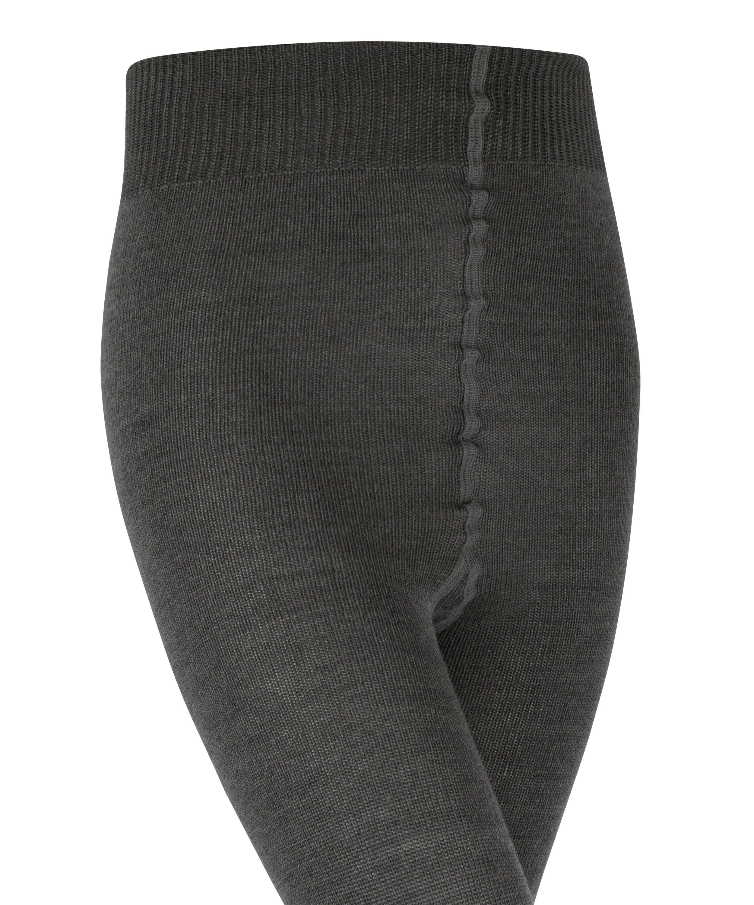(3080) St) anthra.mel verstärkten (1 FALKE Strickstrumpfhose Belastungszonen mit Comfort Wool
