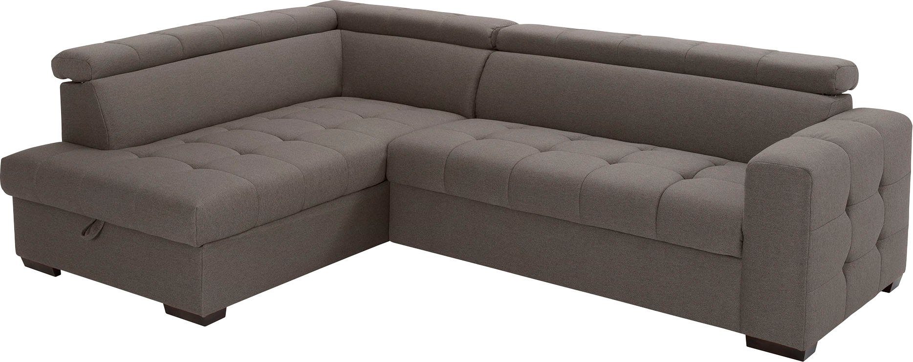 exxpo - sofa und Ecksofa Bettfunktion Wahlweise fashion im Bettkasten Sitzbereich, Steppung Otusso, mit