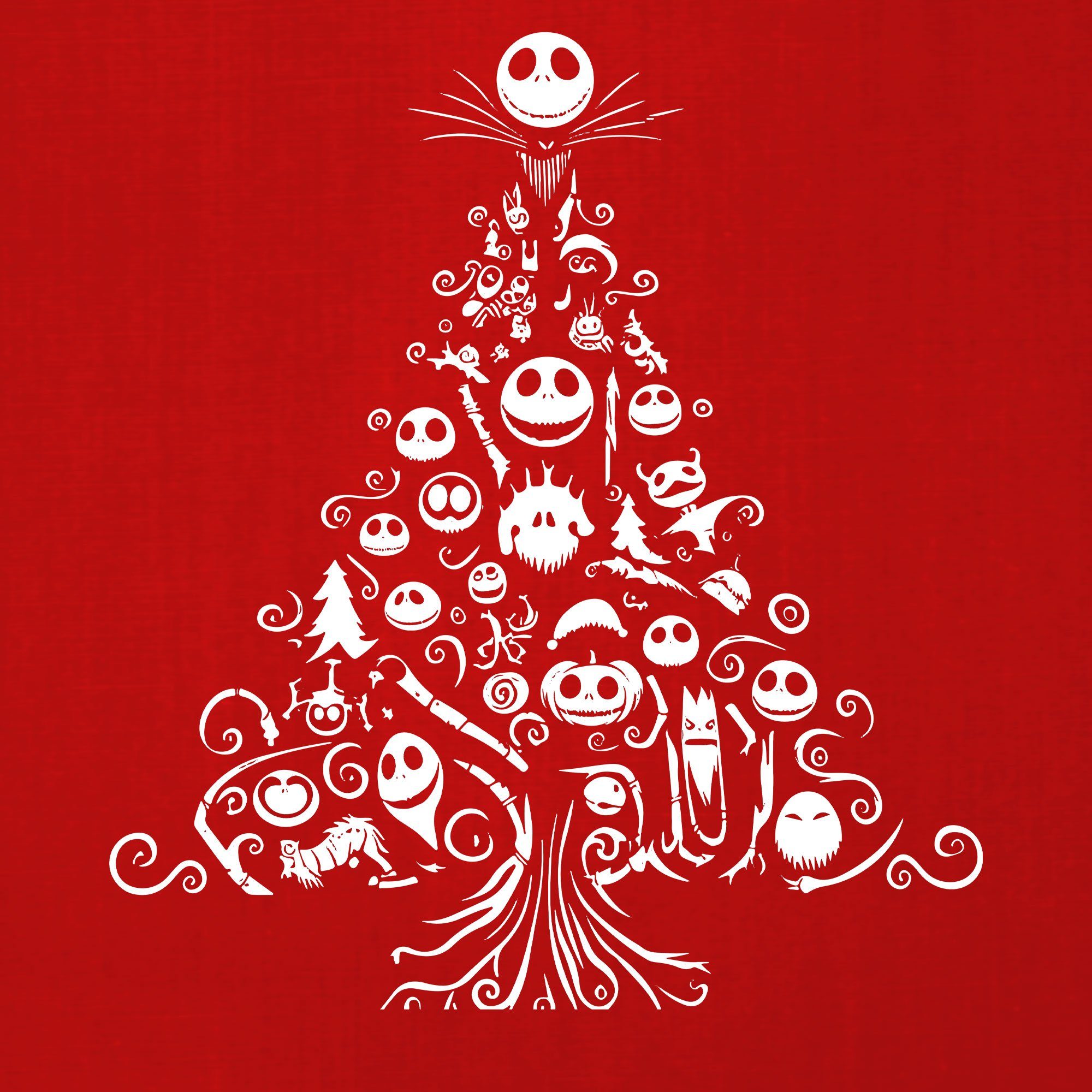 Rot Before Weihnachten Kurzarmshirt - Formatee Christmas Quattro X-mas Christma (1-tlg) Nightmare Weihnachtsbaum