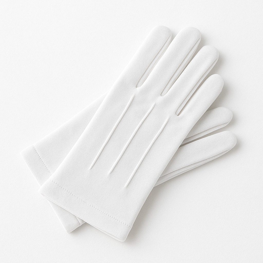 Widmann S.r.l. Fleecehandschuhe Weiße Handschuhe kurz Kostüm Zubehör für Karneval, Fasching & Theater Elegant, klassisch, vielseitig