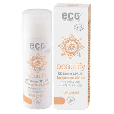 Eco Cosmetics Getönte Gesichtscreme ECO Cosmetics CC Creme getönt LSF 30 hell, Mit Lichtschutzfaktor