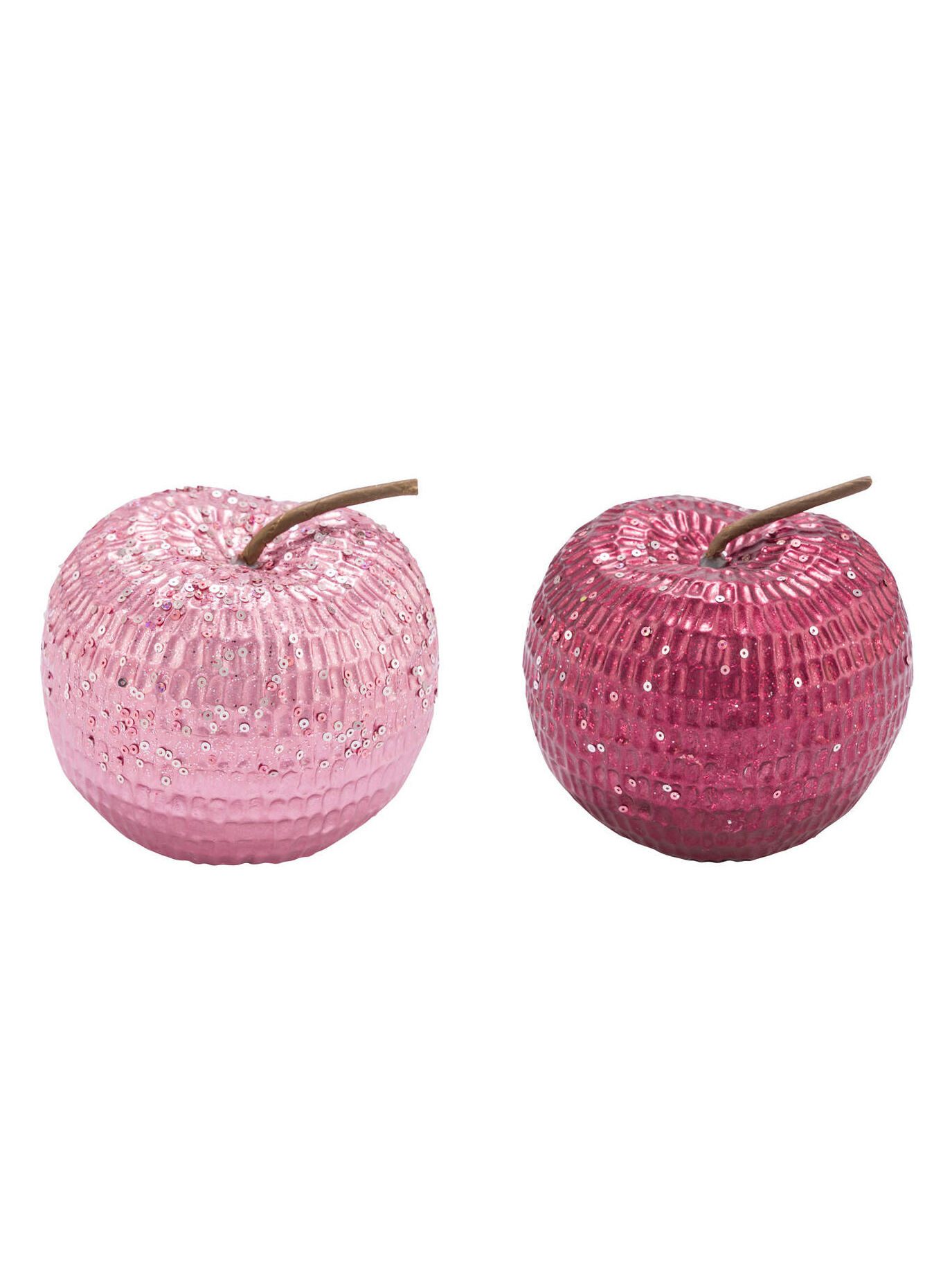 Dekorieren macht glücklich Teelichthalter Glitzer Keramikapfel, 2er-Set 2 Farbe (2 St., 2er-Set), glitzernde Wohnaccessoires für Tisch, Regal & Geschenkidee