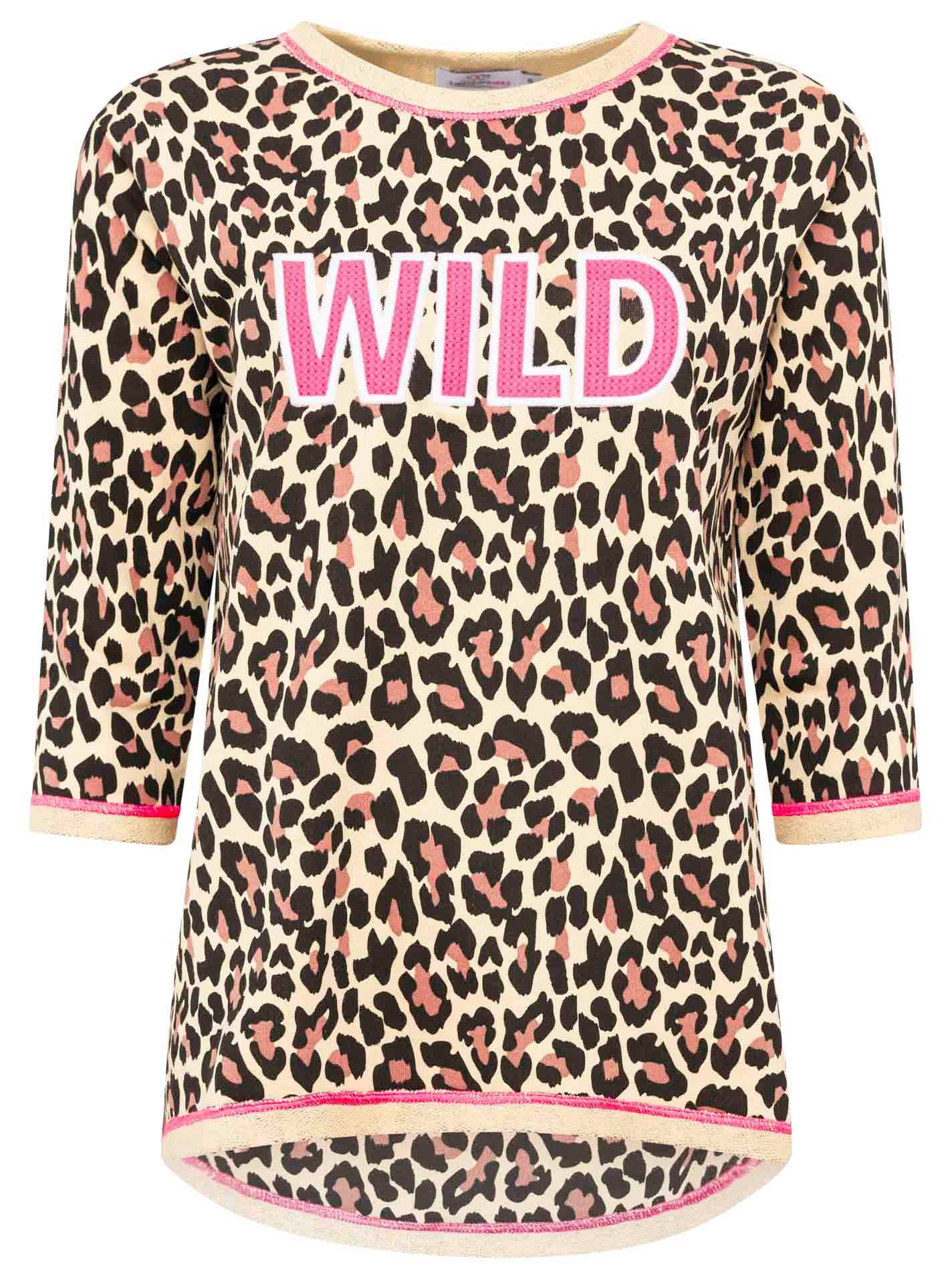 Zwillingsherz 3/4-Arm-Shirt "Wild" 3/4 Arm, mit Leomuster und WILD Stickere günstig online kaufen