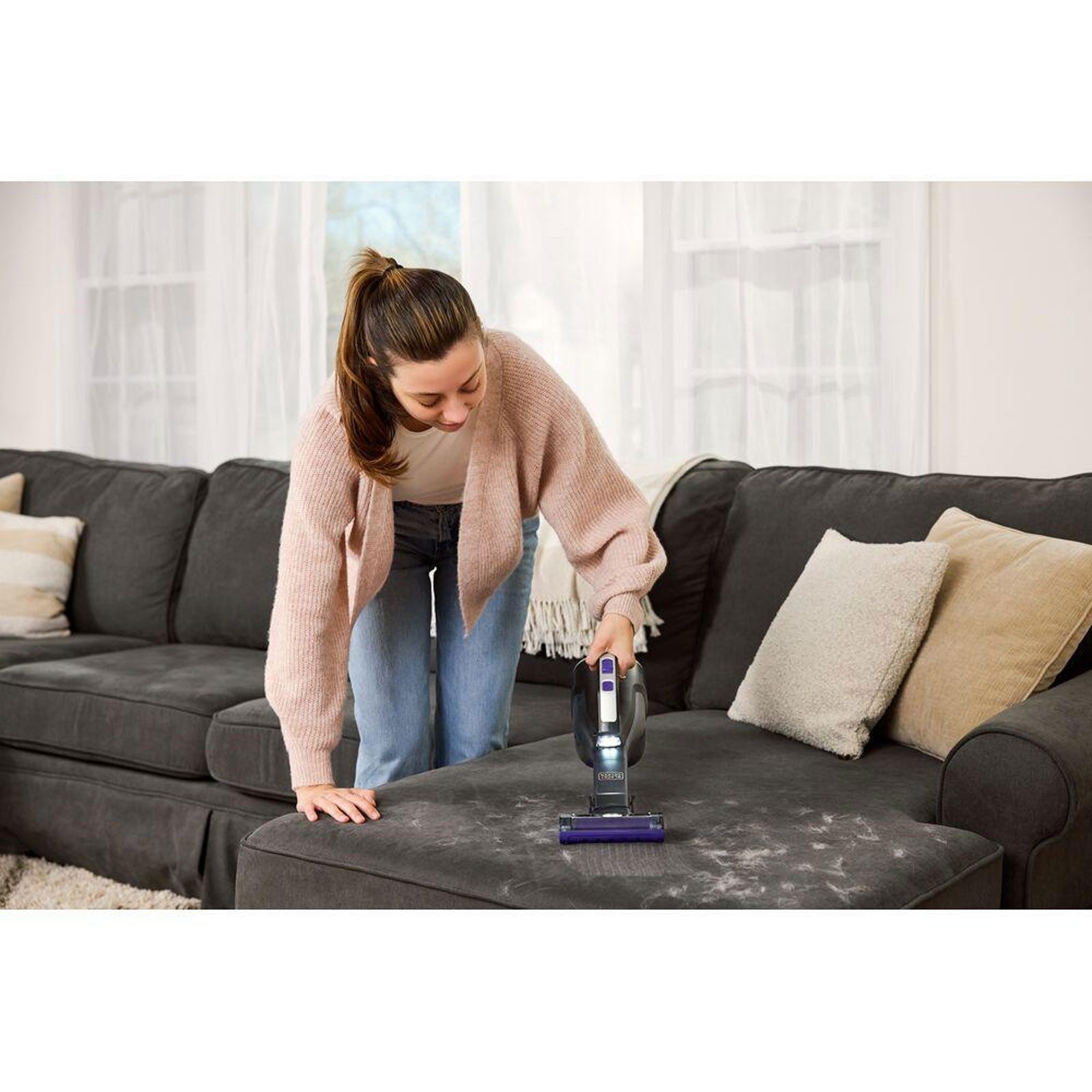 Black + Decker Akku-Hand-und Stielstaubsauger Black + Decker reveal PET 12V, Kabelloser 12V Handstaubsauger für flexible Reinigung