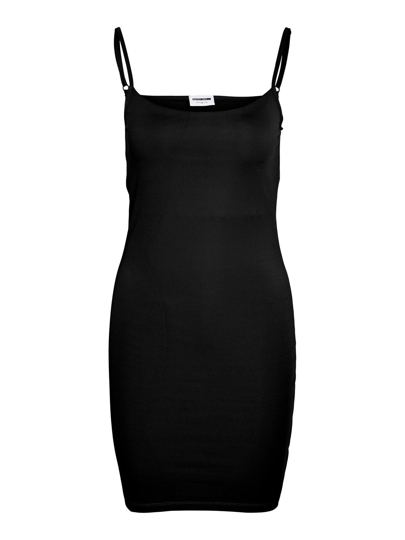 Fit Kleid Stretch Mini 5744 Schwarz Noisy Shirtkleid Dress Ärmellos Slim may NMTERESA (lang) Enges in