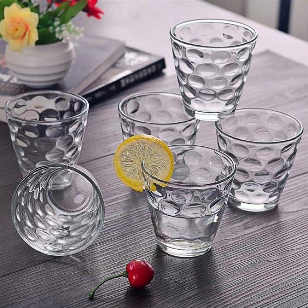 Rungassi Gläser-Set 6 x Trinkglas Gläserset 270ml H 8cm Wasser, Cocktail, Whisky-Gläser, Glas