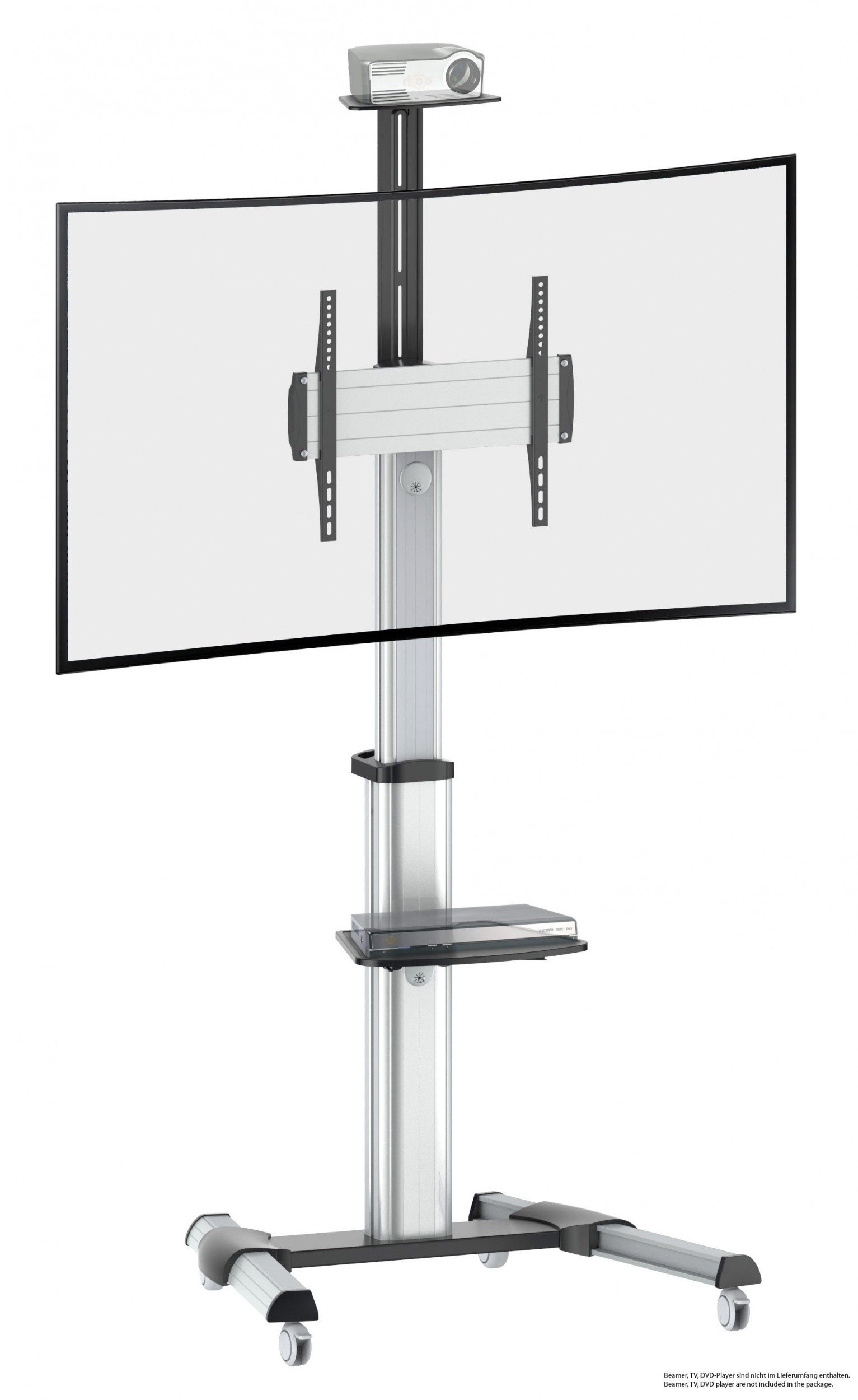 RICOO TV-Ständer TV Ständer Standfuss neigbar drehbar mit Rollen S0444, (bis 75 Zoll, VESA 200x200 bis 400x400, 1-tlg., 50 kg Belastbarkeit, für 102-191 cm (40"-75) Bildschirm-Diagonale, TV Standfuß mit Rollen Fernseher Stativ rollbar höhenverstellbar)