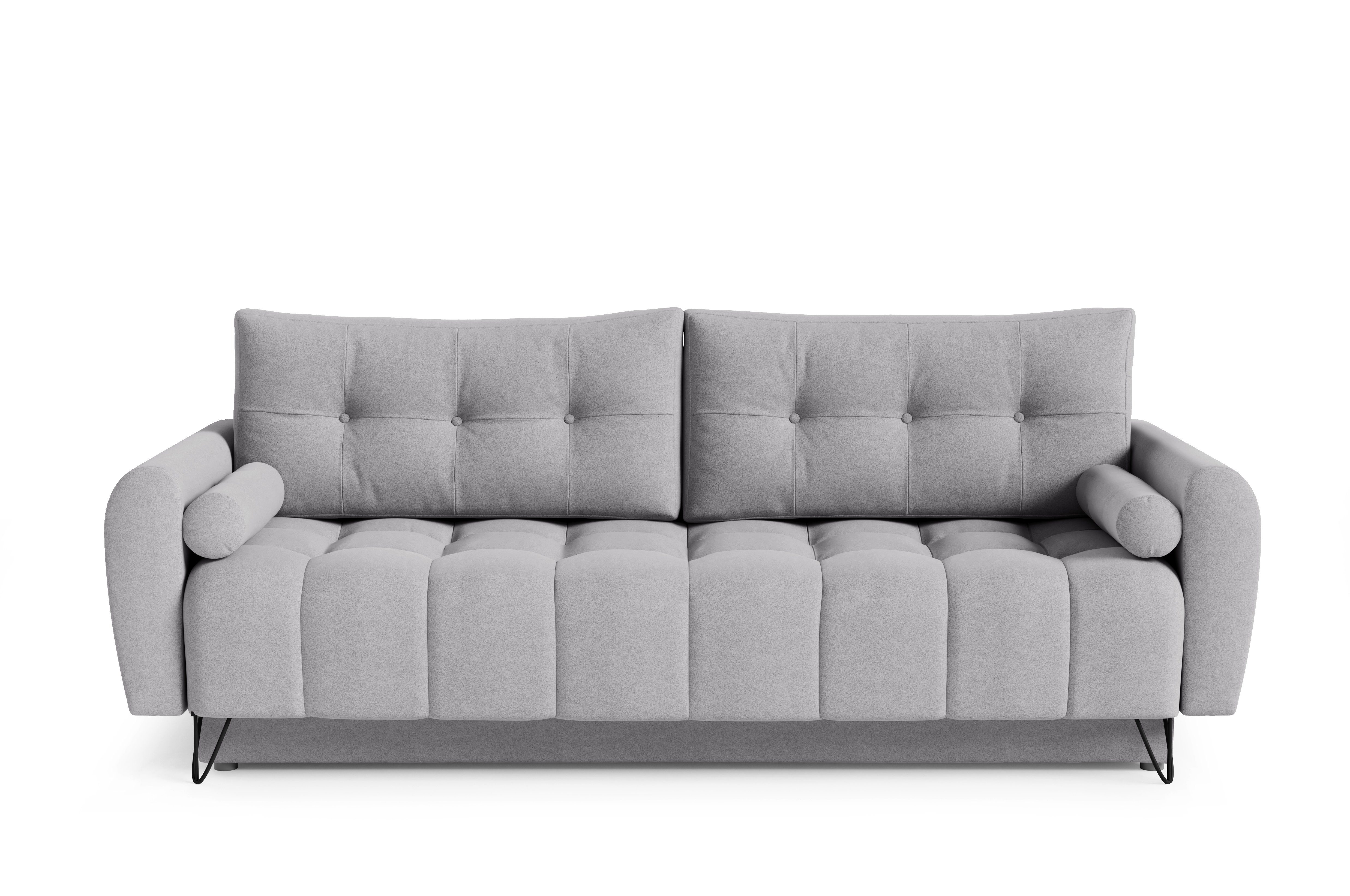 MOEBLO Schlafsofa OHIO, 233x93x100 mit Bettfunktion Schlaffunktion Bettkasten Polstersofa (BxHxT): Couch und cm, Wohnlandschaft - für mit Sofagarnitur Wohnzimmer Sofa