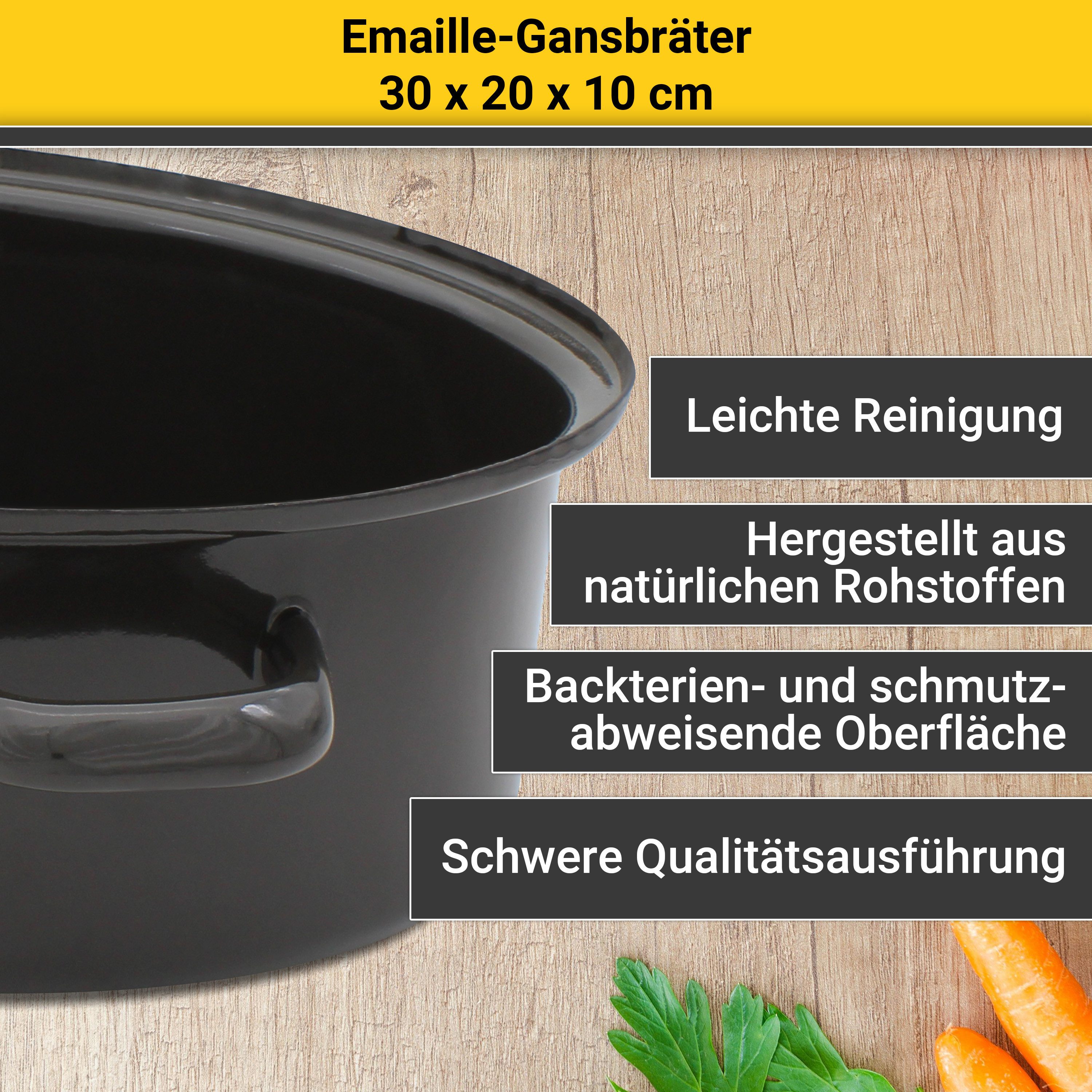 Krüger Bräter Gansbräter mit Tropfdeckel, Emaille (1-tlg), für Induktions-Kochfelder geeignet