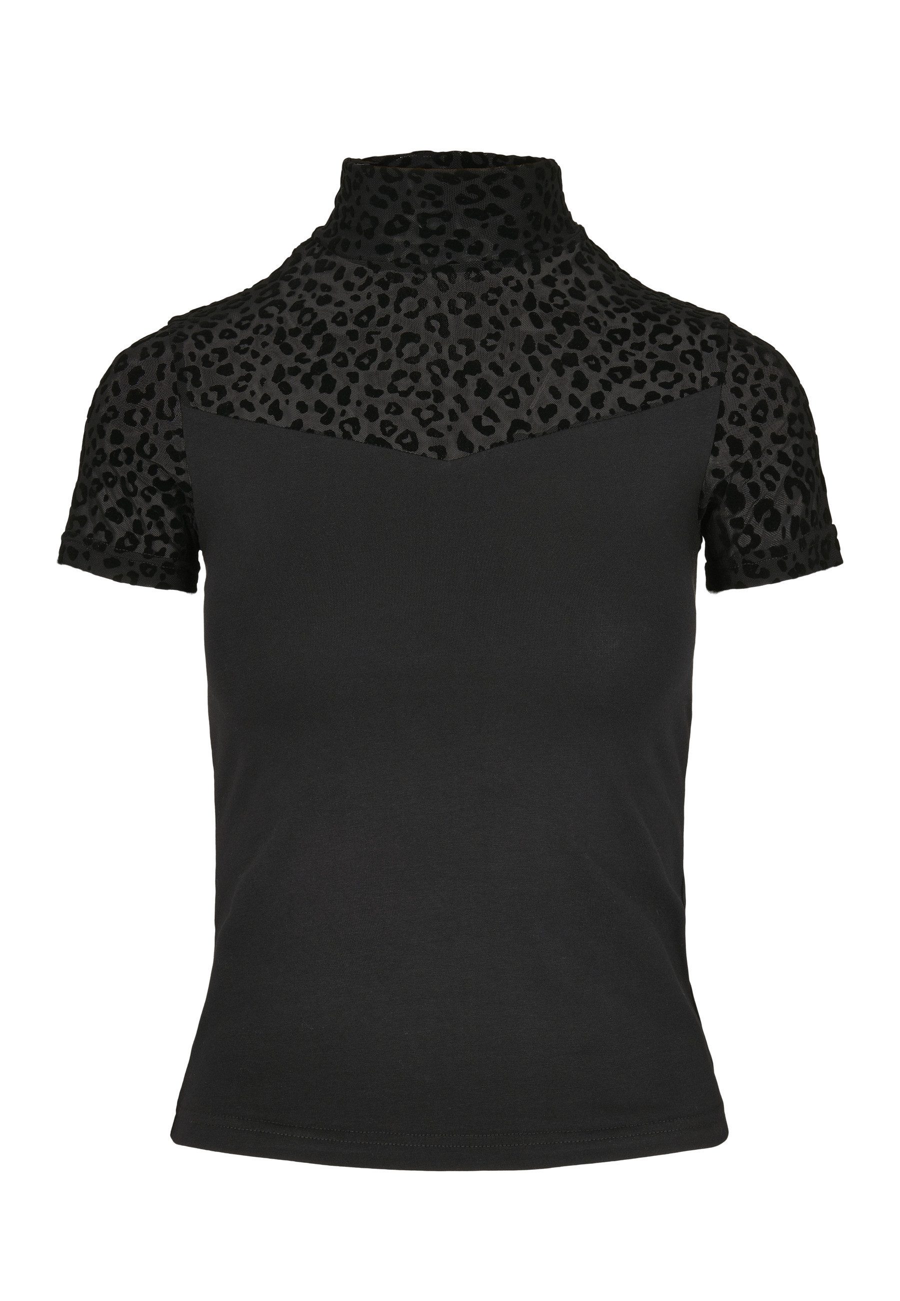 URBAN CLASSICS T-Shirt Urban Classics Damen Ladies Flock Lace Turtleneck Tee (1-tlg)