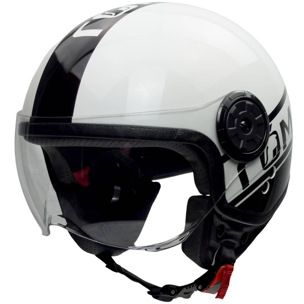 RÖMER HELME Motorradhelm RR20037 - Motorrad- Jethelm mit Pilotenvisier, weiss/schwarz