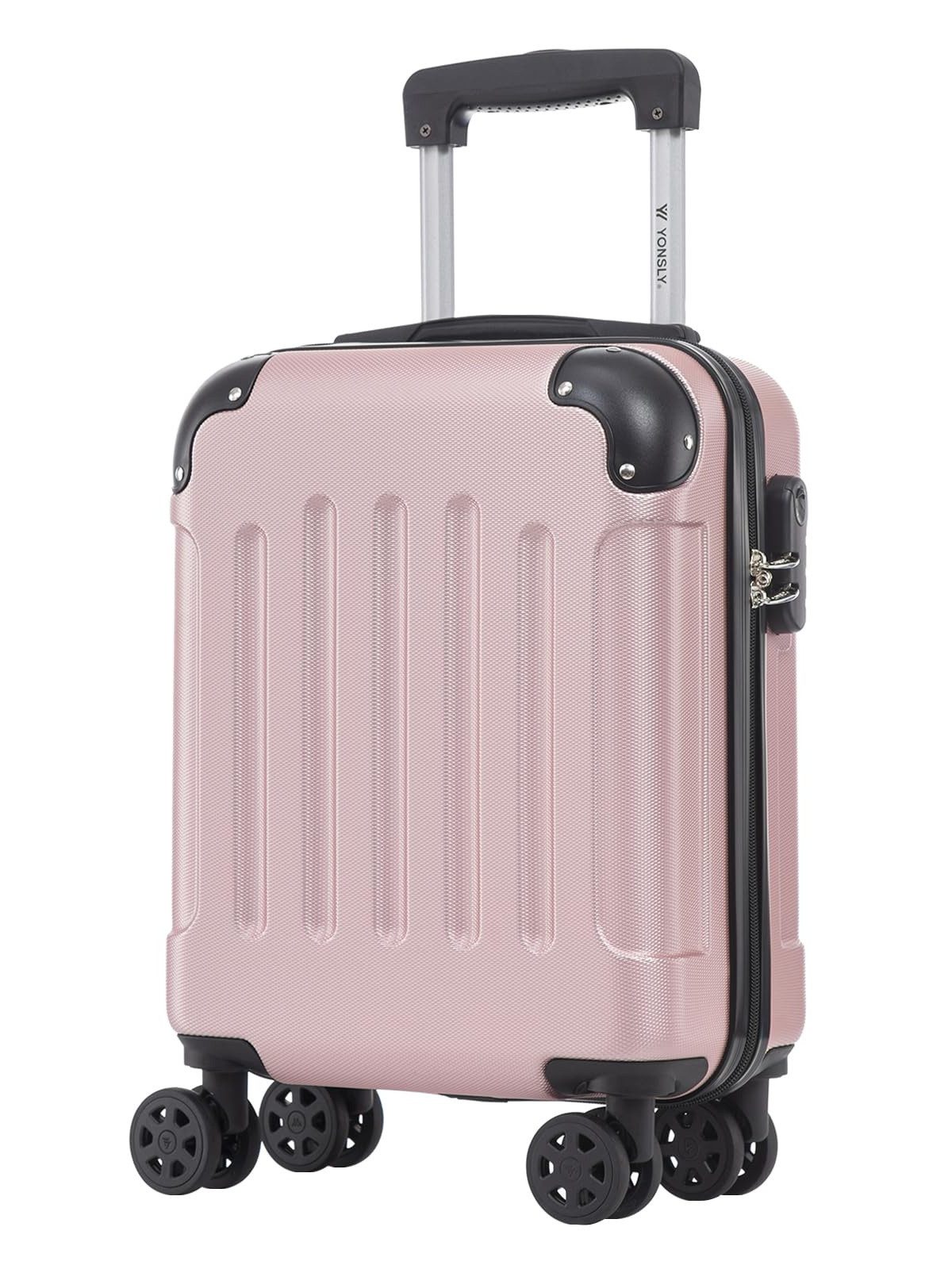 YONSLY Hartschalen-Trolley Hartschalen-Reisekoffer Trolley für Kurztrip und Urlaubsreisen, 4 Rollen, mit Zahlenschloss, ABS-Schale und weichem Gummigriff für Tragekomfort