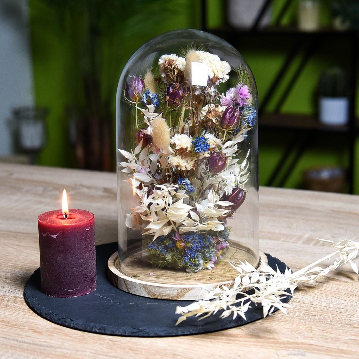 Kaemingk Tischvase Glasglocke Deko Holzteller Tischdeko Mini Käseglocke 13c günstig online kaufen