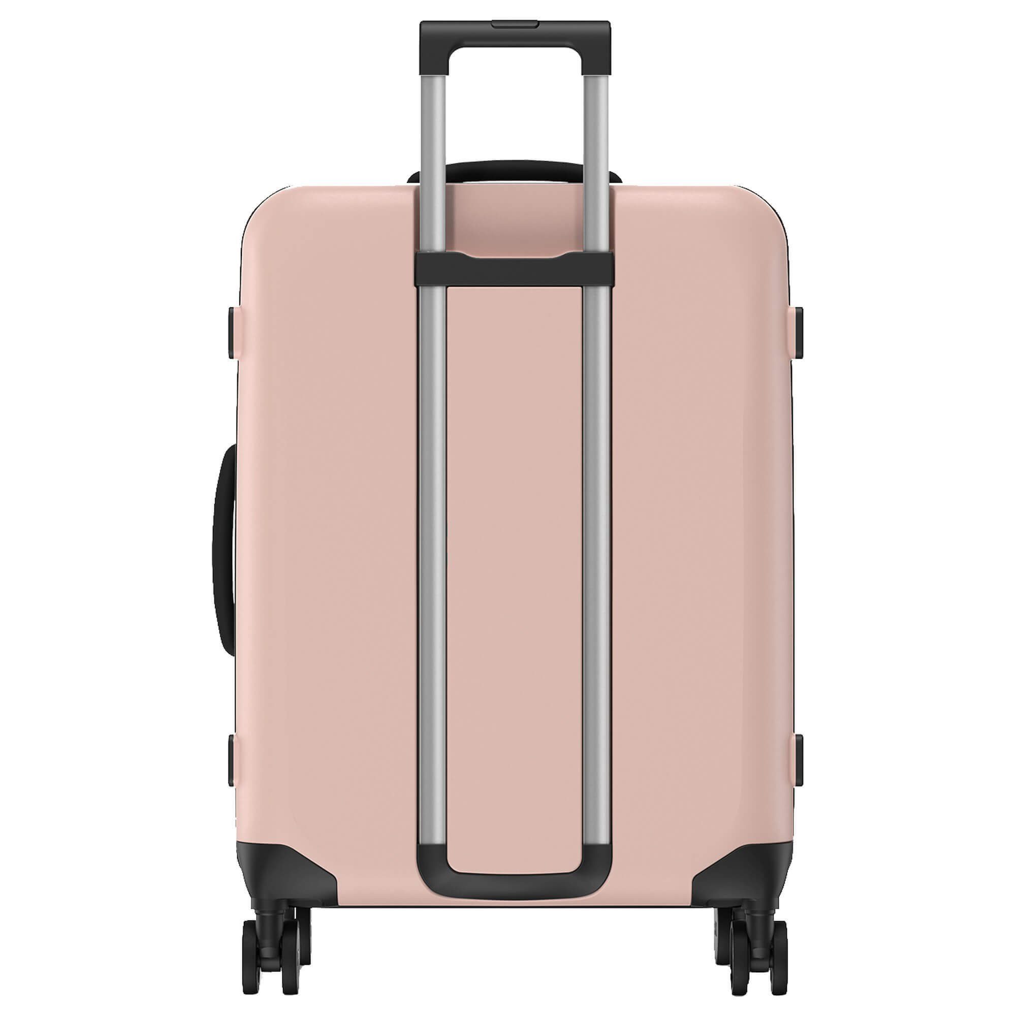 Rollink Trolley Vega 360 65 - smoke 4 cm, faltbarer rose Rollen 4-Rollen-Trolley