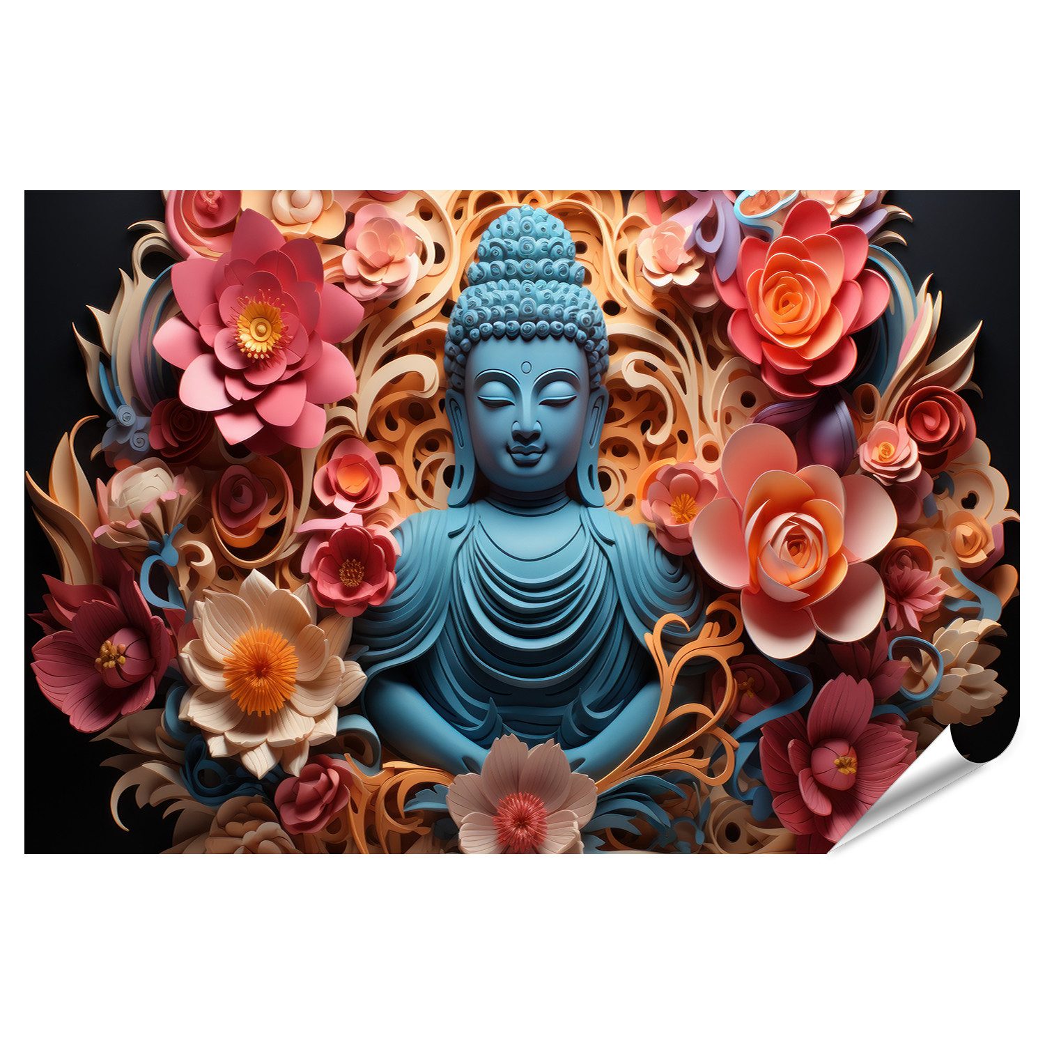 Poster Bunter Papier Buddha Kunst Bilder