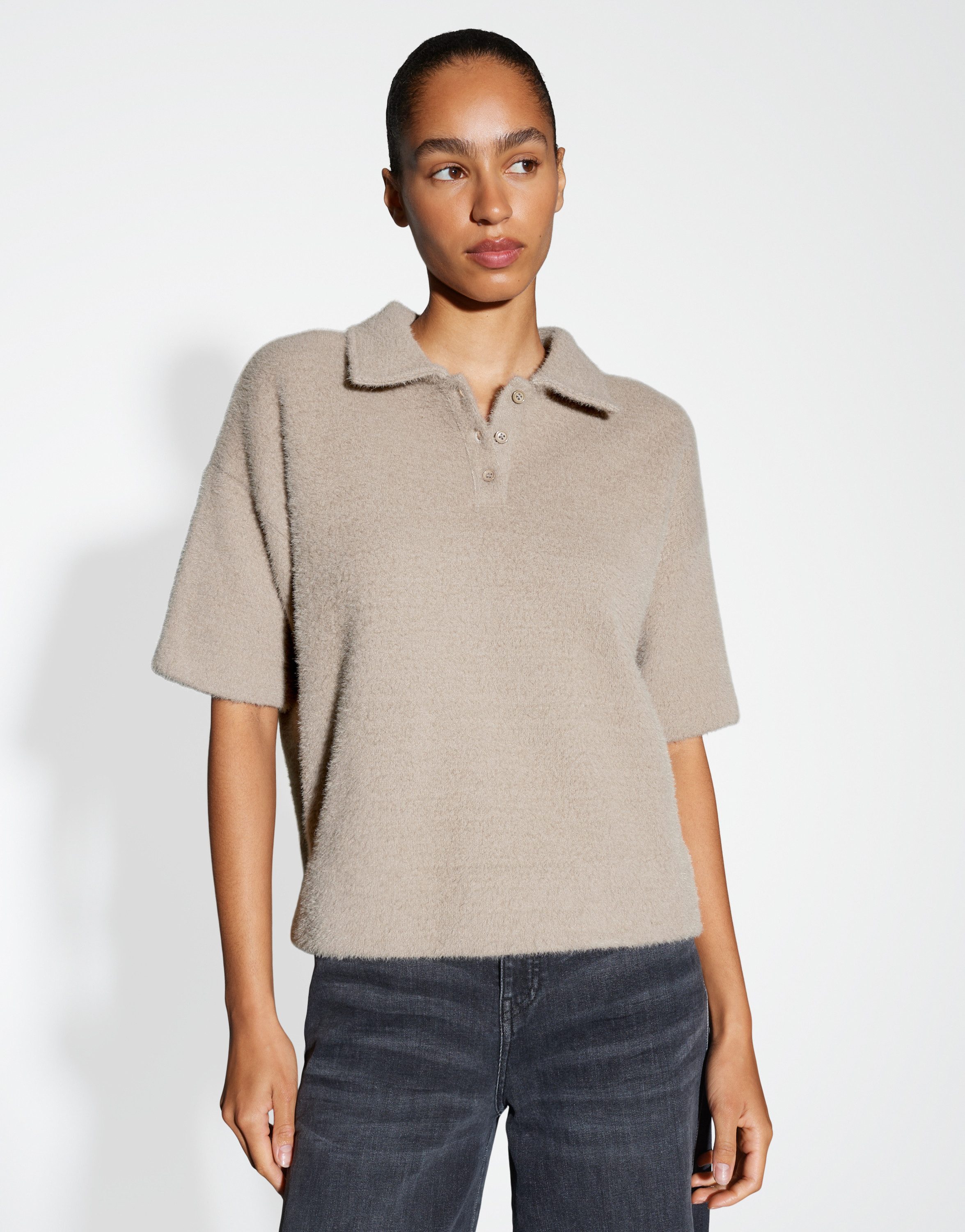 OPUS Sweatshirt GELUDI Loose aus flauschigem Effektgarn günstig online kaufen