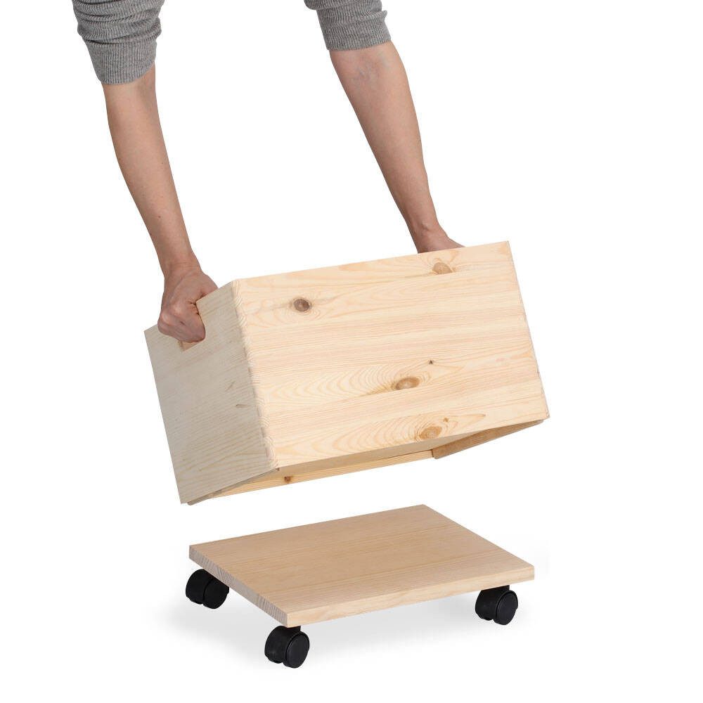 Zeller Present Blumenständer Kistenroller, Kiefernholz