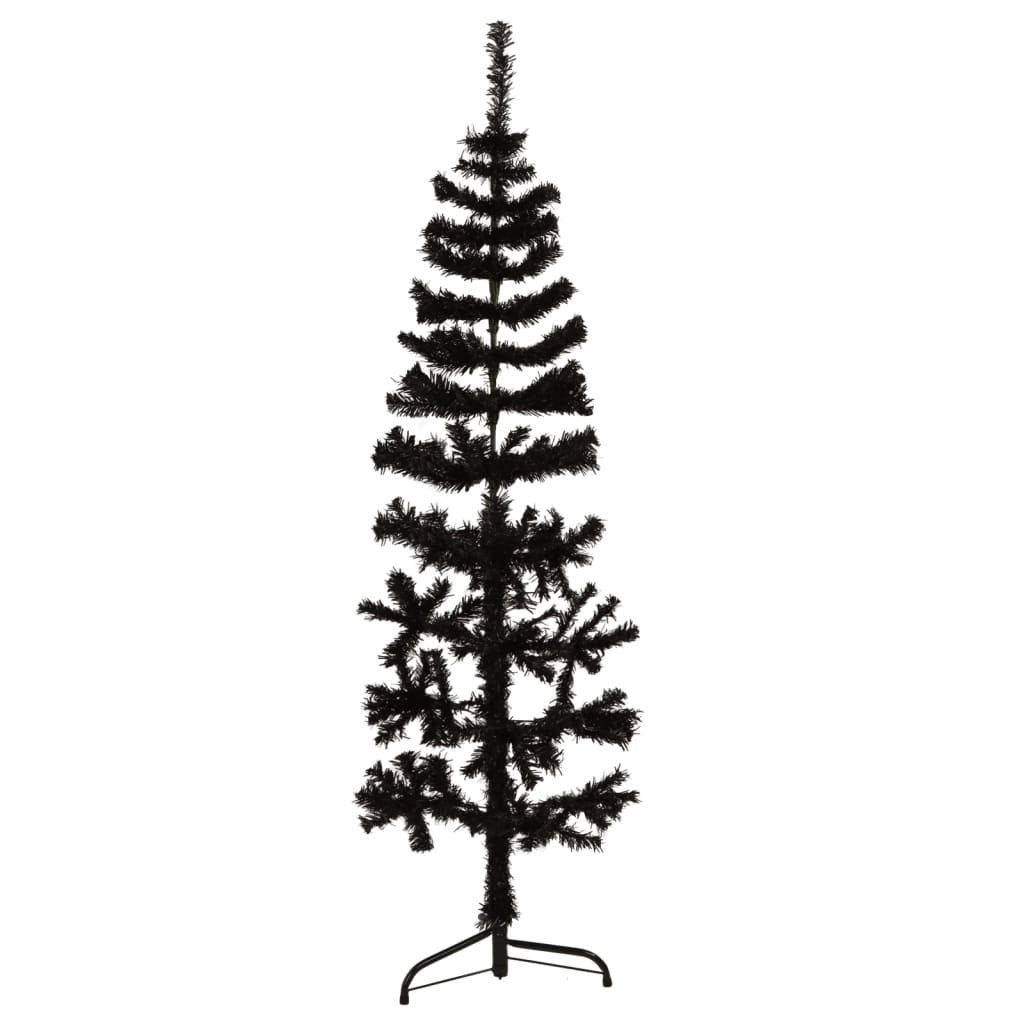 Weihnachtsbaum Schlank Schwarz cm Halb-Weihnachtsbaum 150 Künstlicher vidaXL Künstlicher Ständer