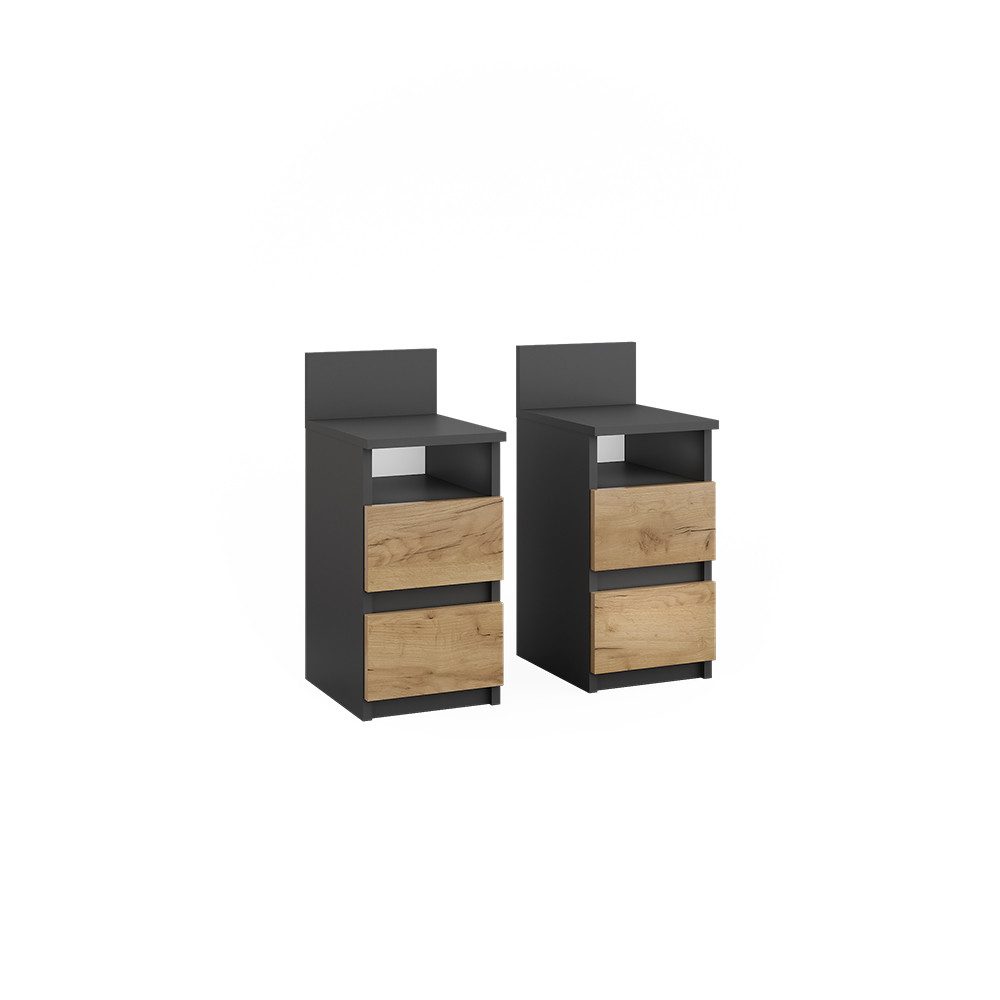 Vicco Nachtschrank Monty, Anthrazit/Goldkraft Eiche, 25 günstig online kaufen