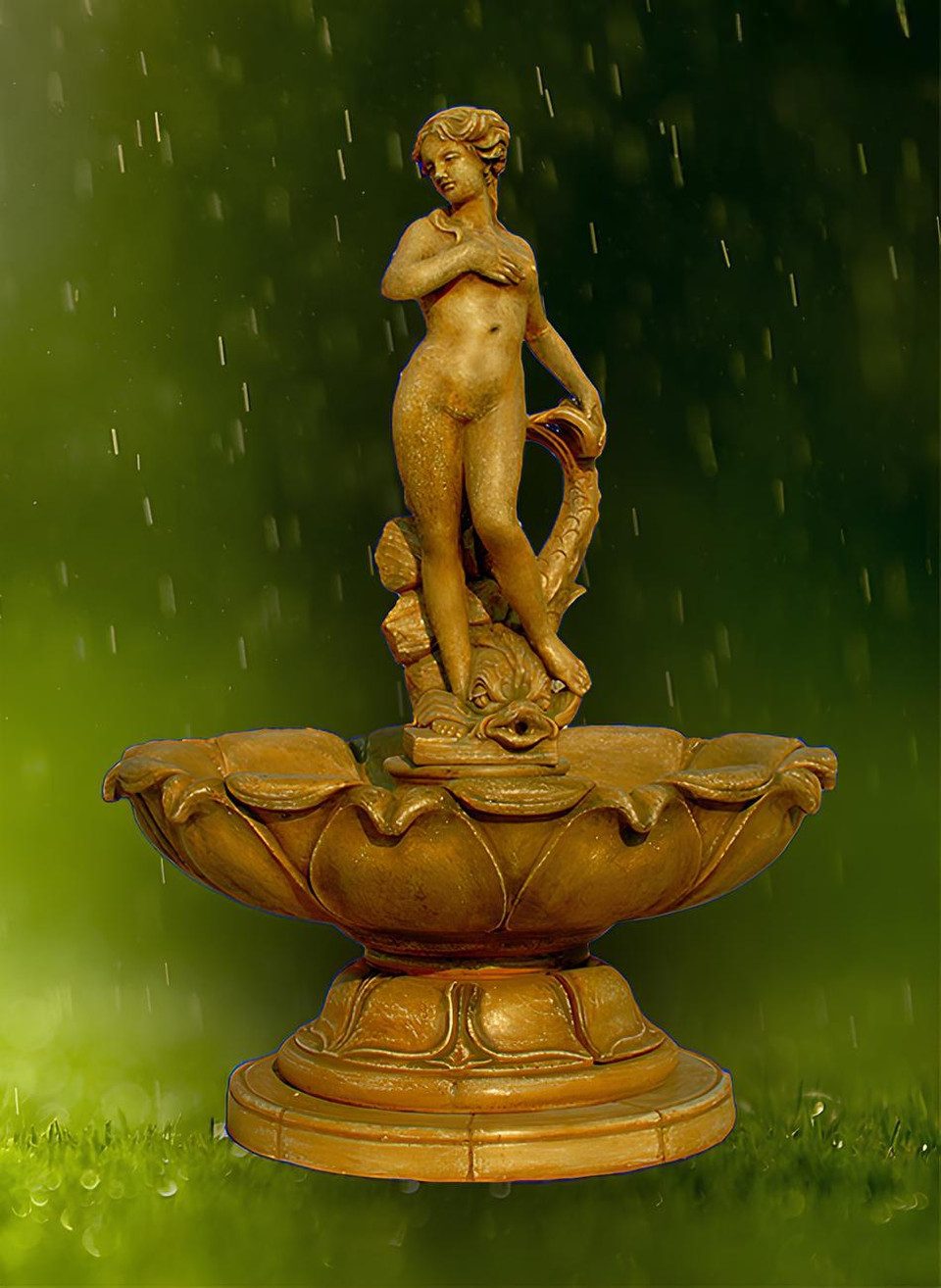 JVmoebel Gartenbrunnen Elegante Fontäne mit beruhigendem Wasserspiel für Gartenambiente, (1 tlg., Artikel 1070), Made in Europa