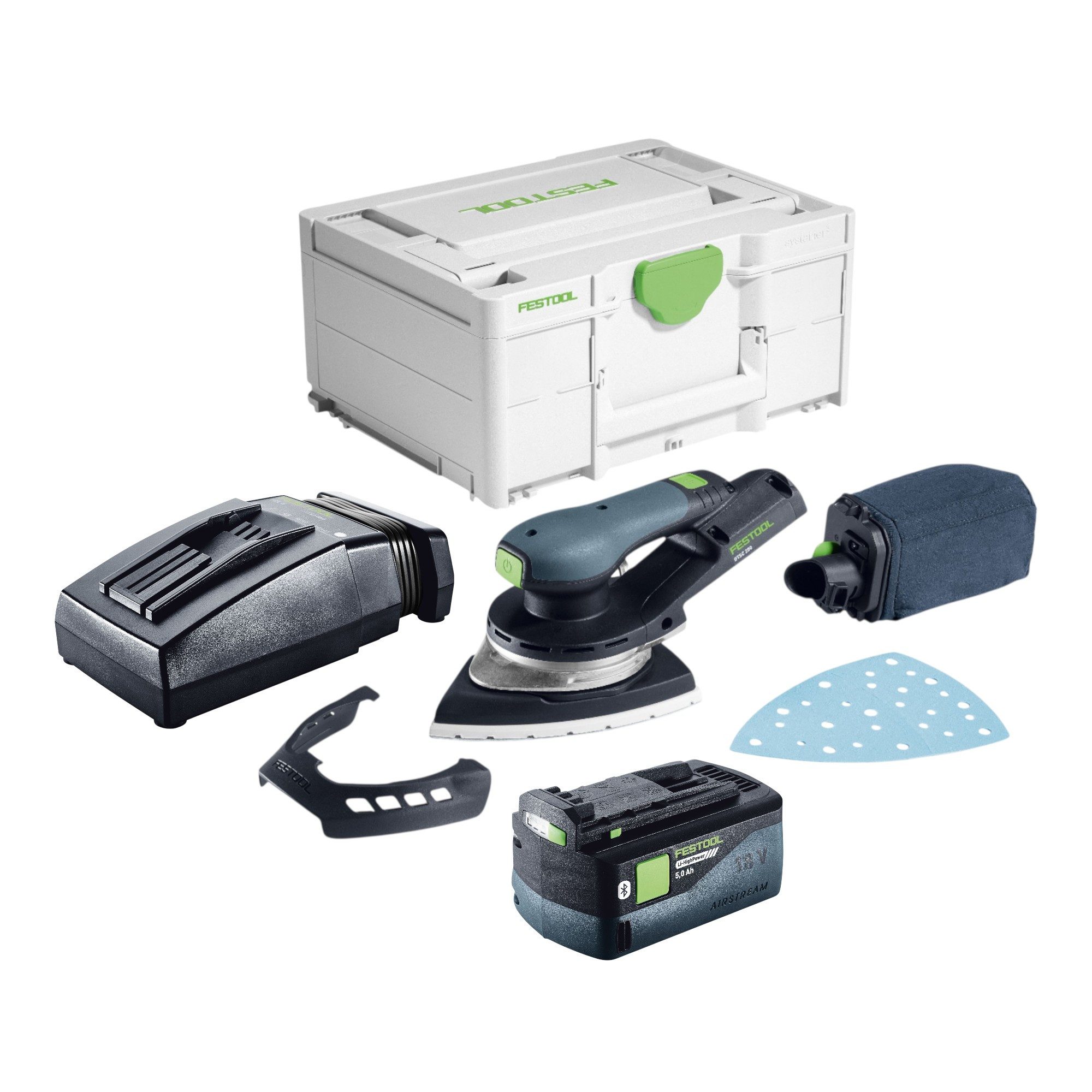 FESTOOL Deltaschleifer DTSC 200-Basic Akku 18 V 145 x 195 mm Brushless + 1x Akku 5,0 Ah