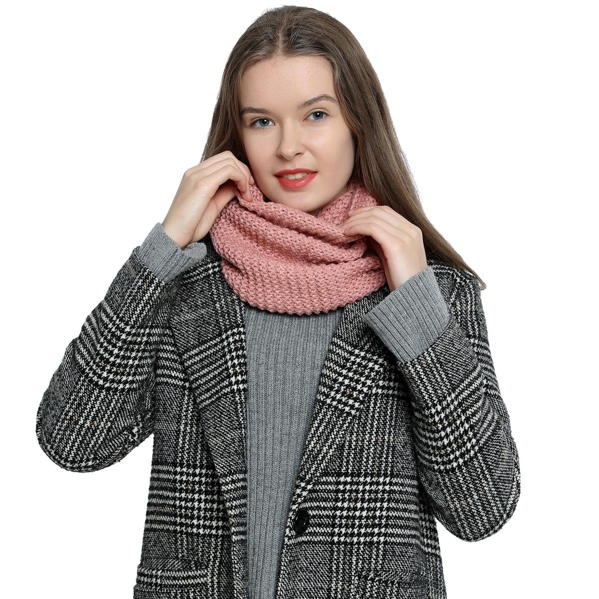 Schal Damen Winterschal Rundschal Schal, (1-St), Schlauchschal, warm und weich, Grobstrick