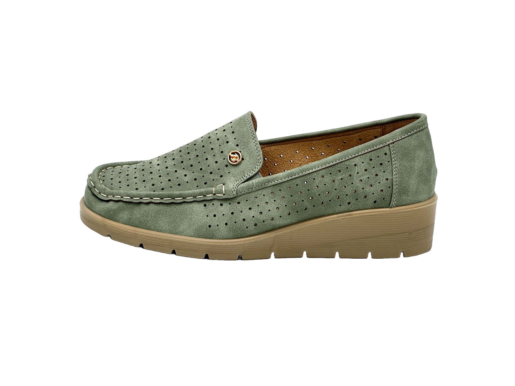 Damen Slipper mit Keilsohle Slipper