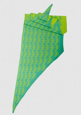 LANARTO slow fashion Modetuch Schultertuch Libelle aus 100% Bio-Baumwolle in in neon-grün und türkis, Naturmuster Libelle in trendigen Sommerfarben