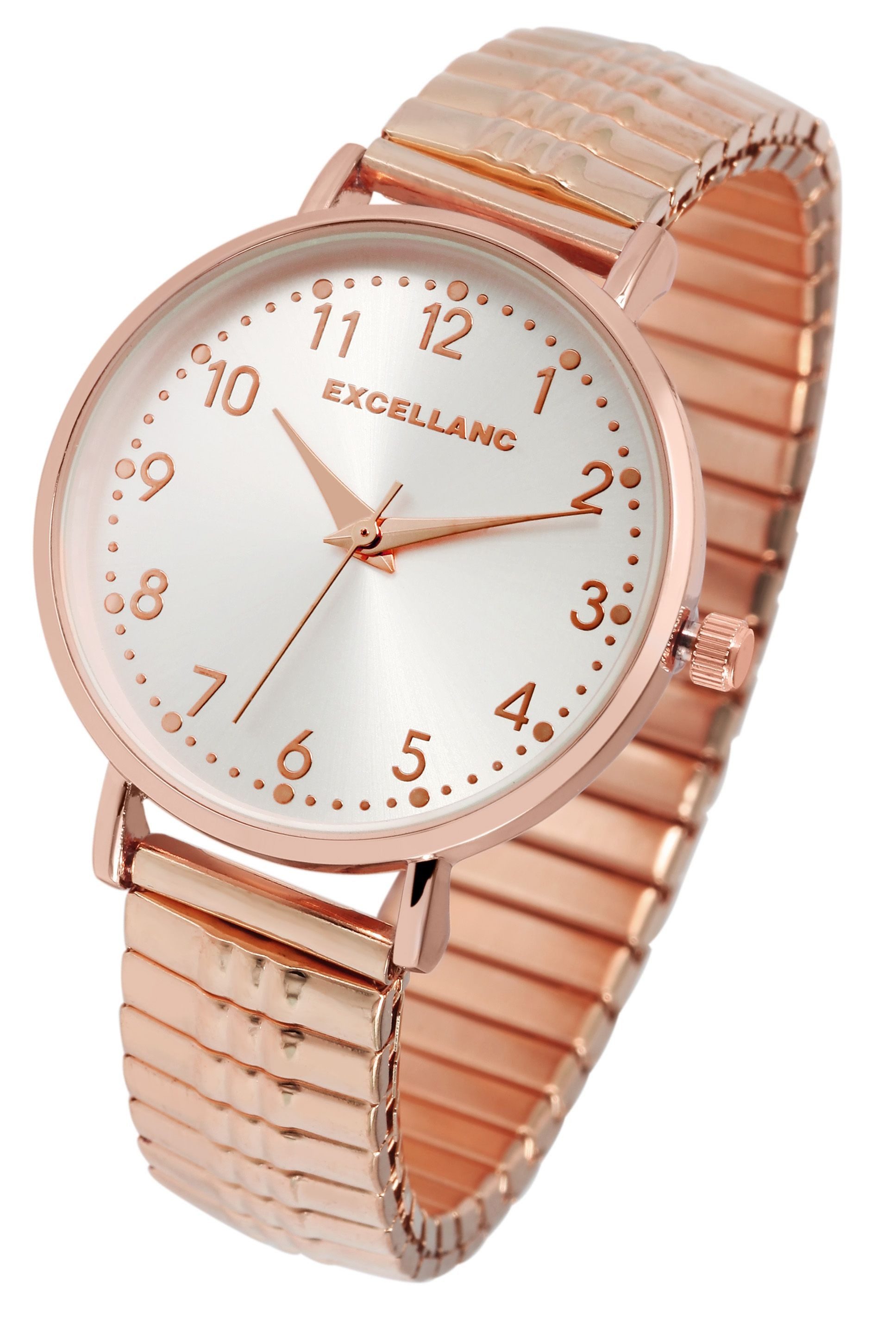EXCELLANC Quarzuhr Emily - Zugband - Flexbanduhr Analog Quarz, (1-tlg), Damenuhr Edelstahl – Bild 4 von 4