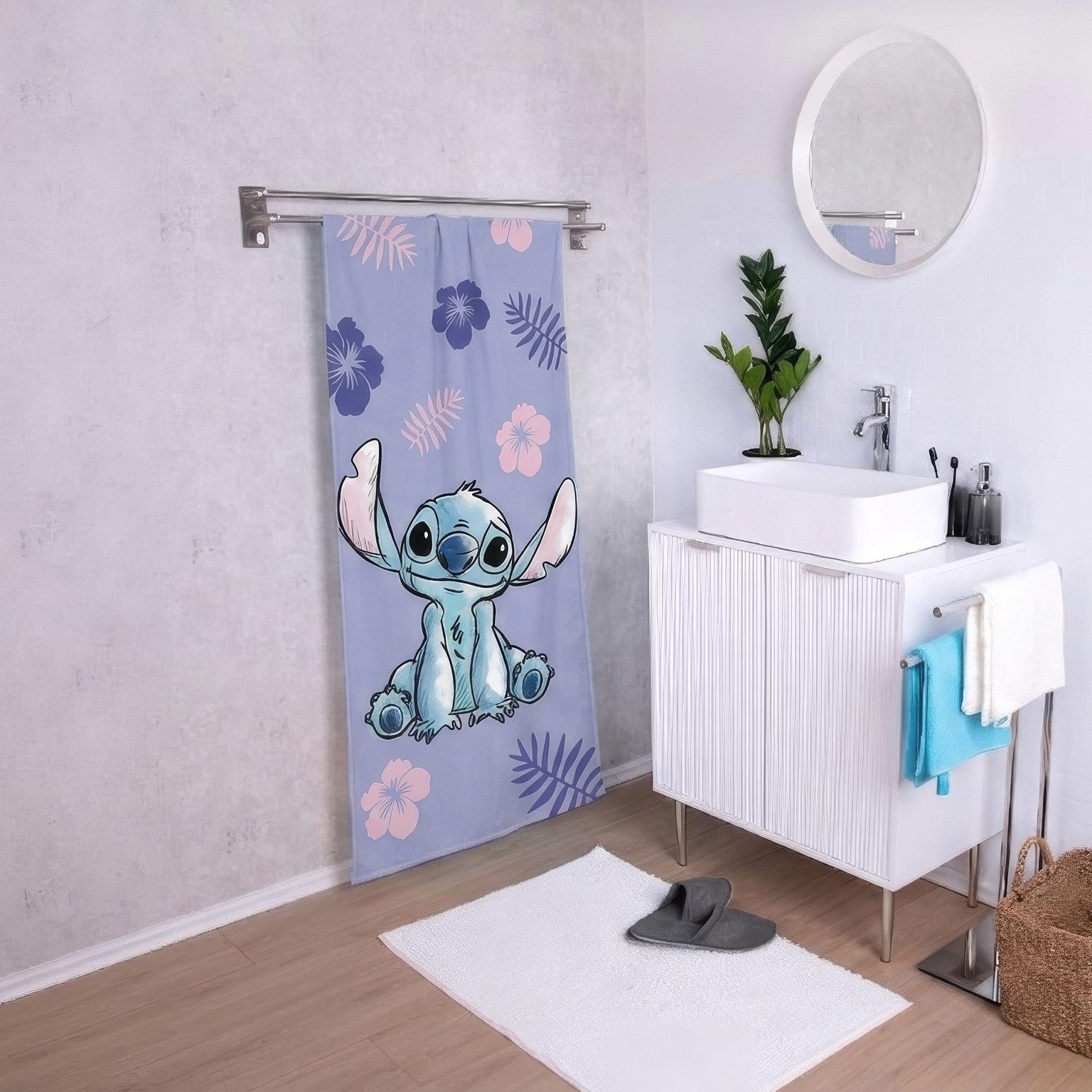 Jerry Fabrics Handtücher Disney Lilo & Stitch Duschtuch Strandtuch Badetuch 70x140 cm Baumwolle, (1 Duschtuch, 1-St), Langlebig